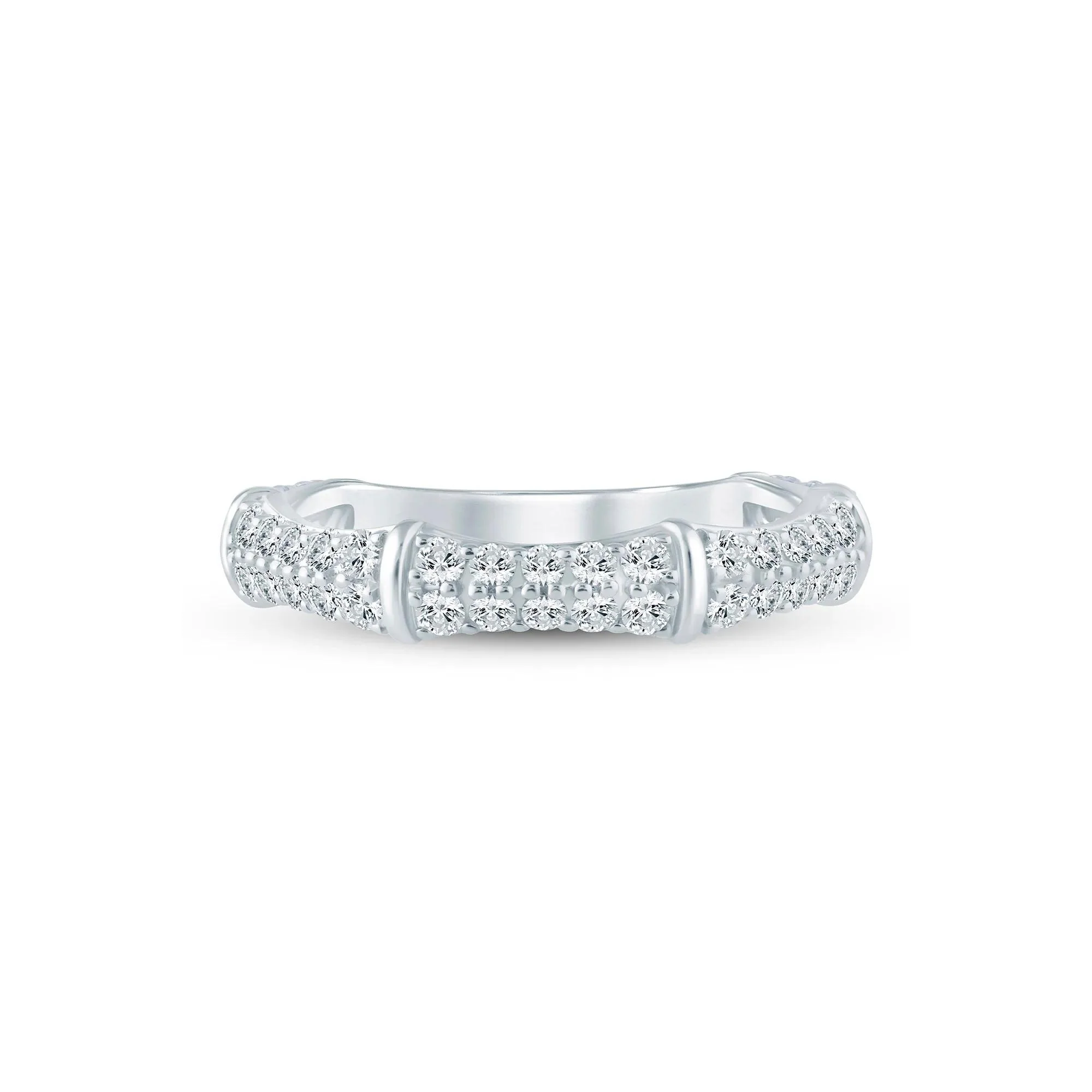 3/4 CT. Tw. Lab Grown Diamond Anniversary Band Ring 14K White Gold Size 6.5 2mm