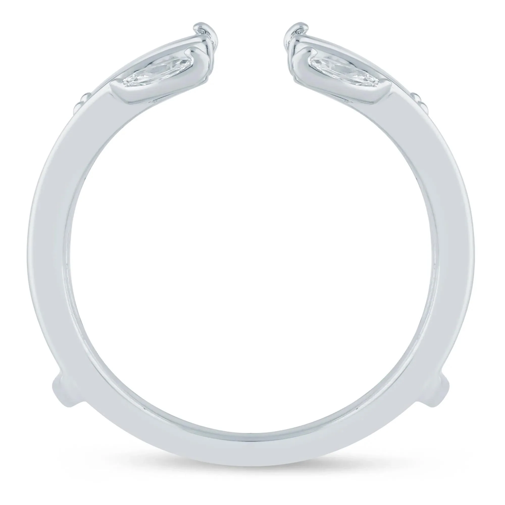 3/8 CT. Tw. Lab Grown Diamond Marquise Open Insert 14K White Gold Ring Size 6.5 6.5mm - Image 2