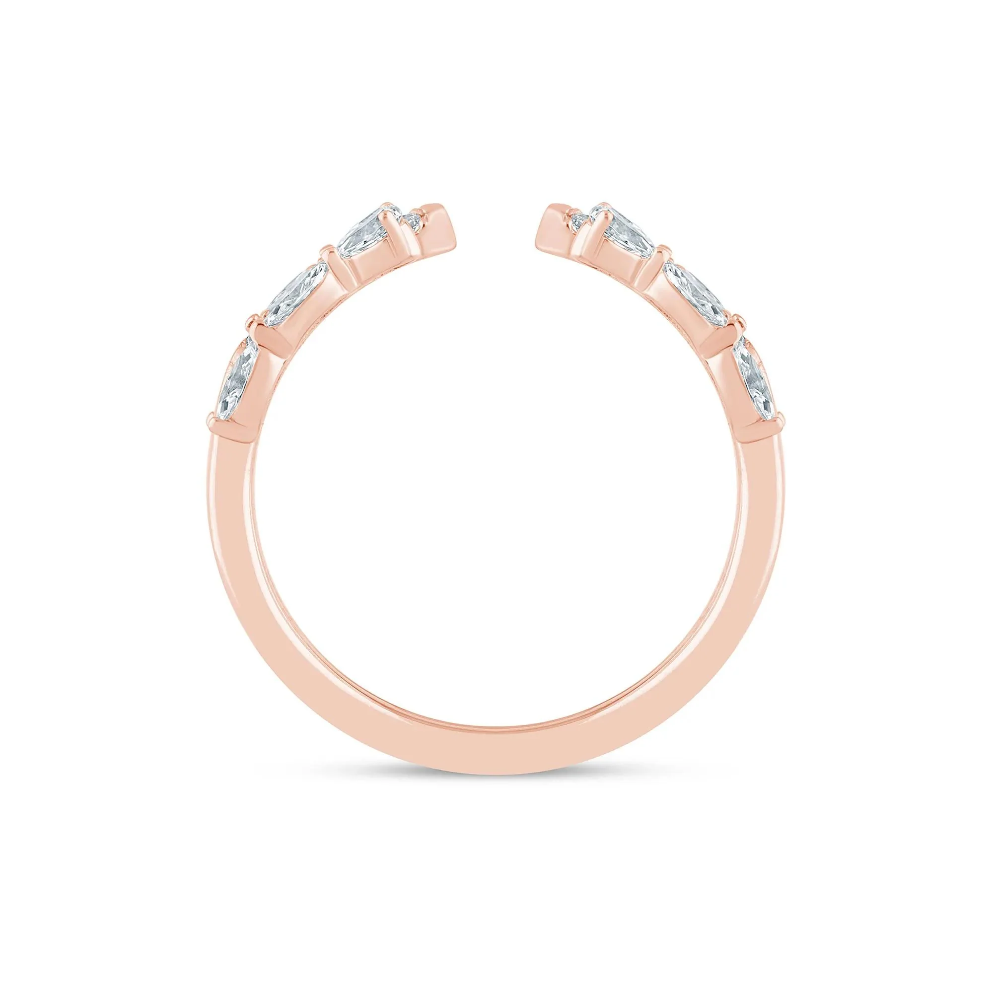 1/2 CT. Tw. Lab Grown Diamond Insert 14K Rose Gold Ring Size 5.5 2.5mm - Image 2