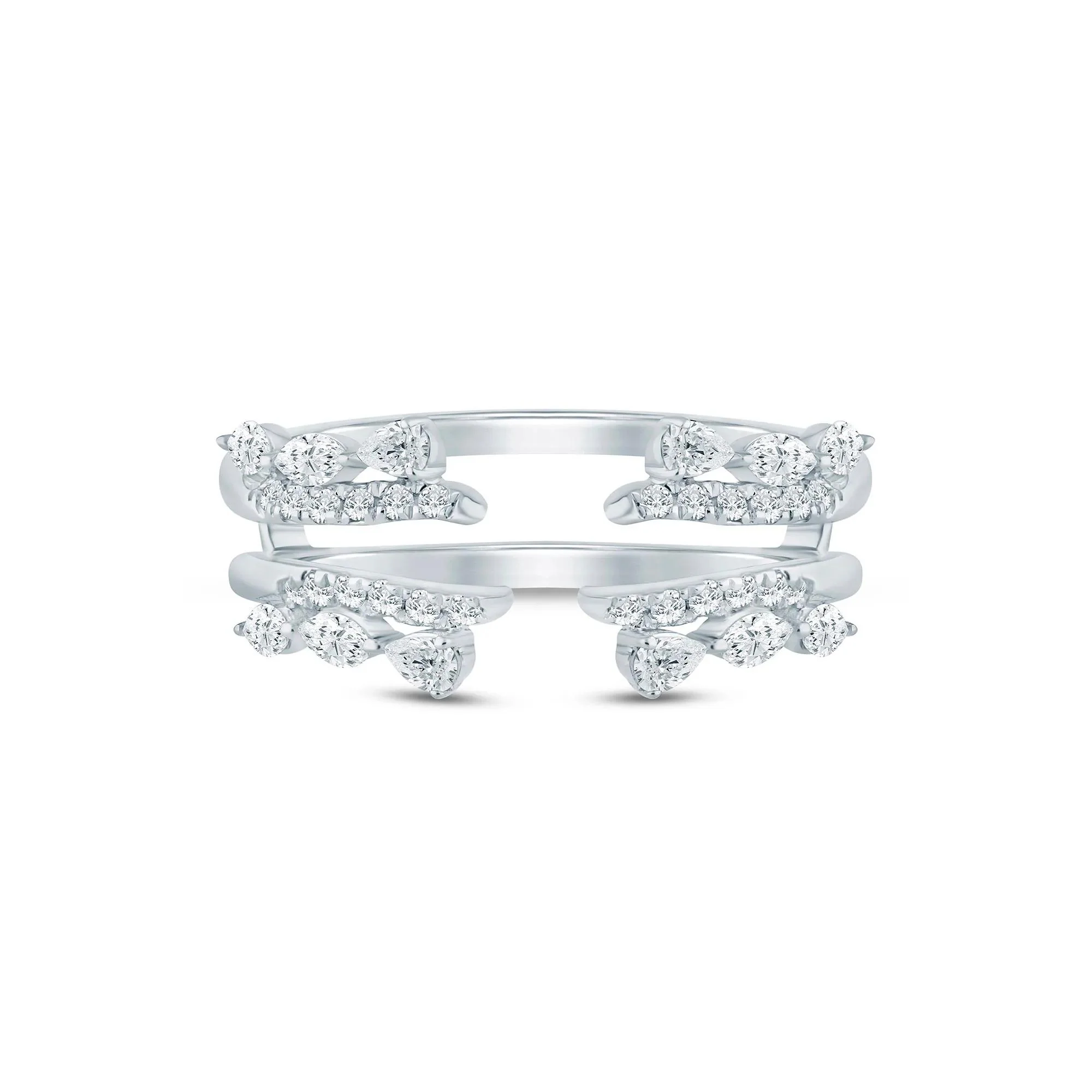 1/2 CT. Tw. Lab Grown Diamond Insert 14K White Gold Ring Size 5 2.5mm