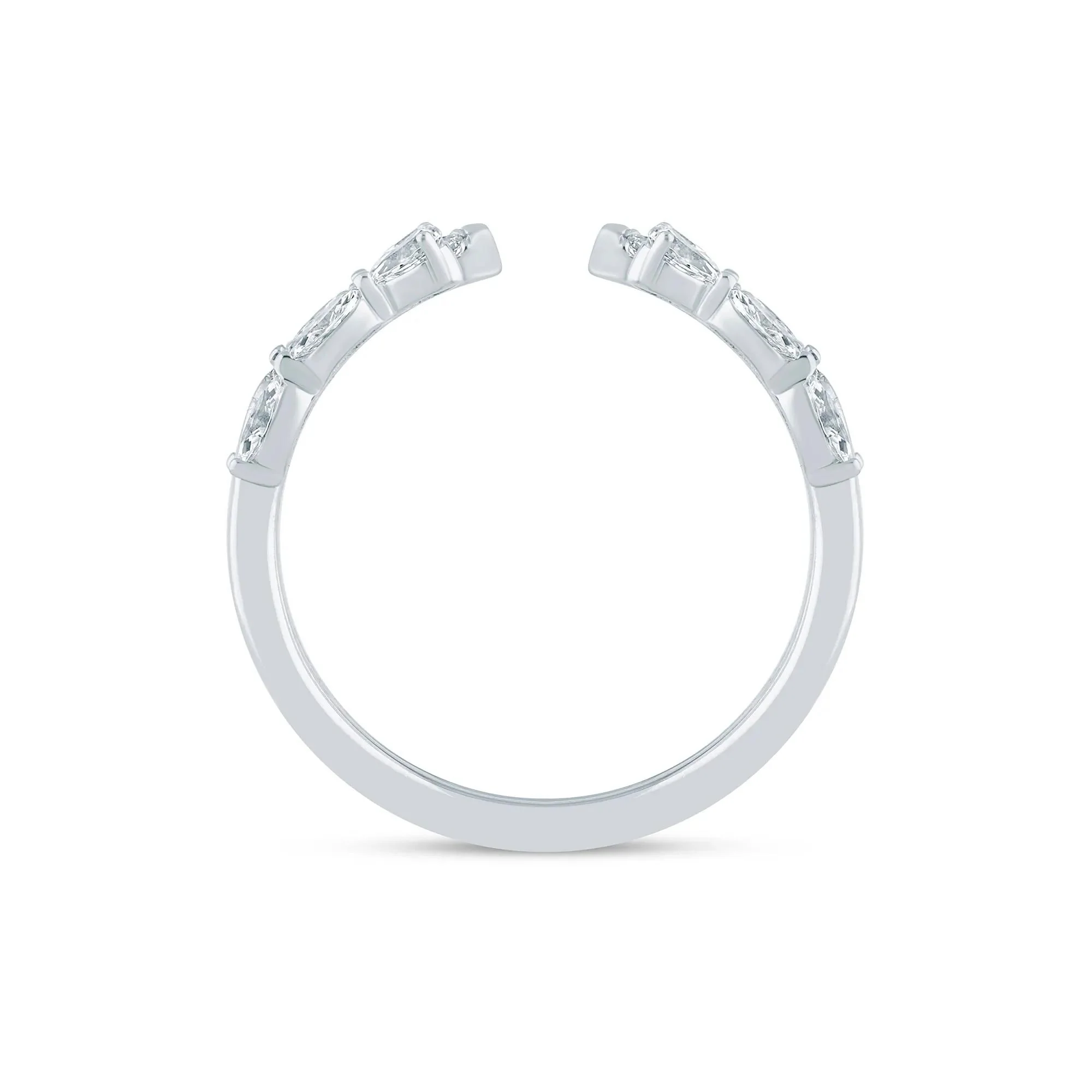 1/2 CT. Tw. Lab Grown Diamond Insert 14K White Gold Ring Size 8.5 2.5mm - Image 2