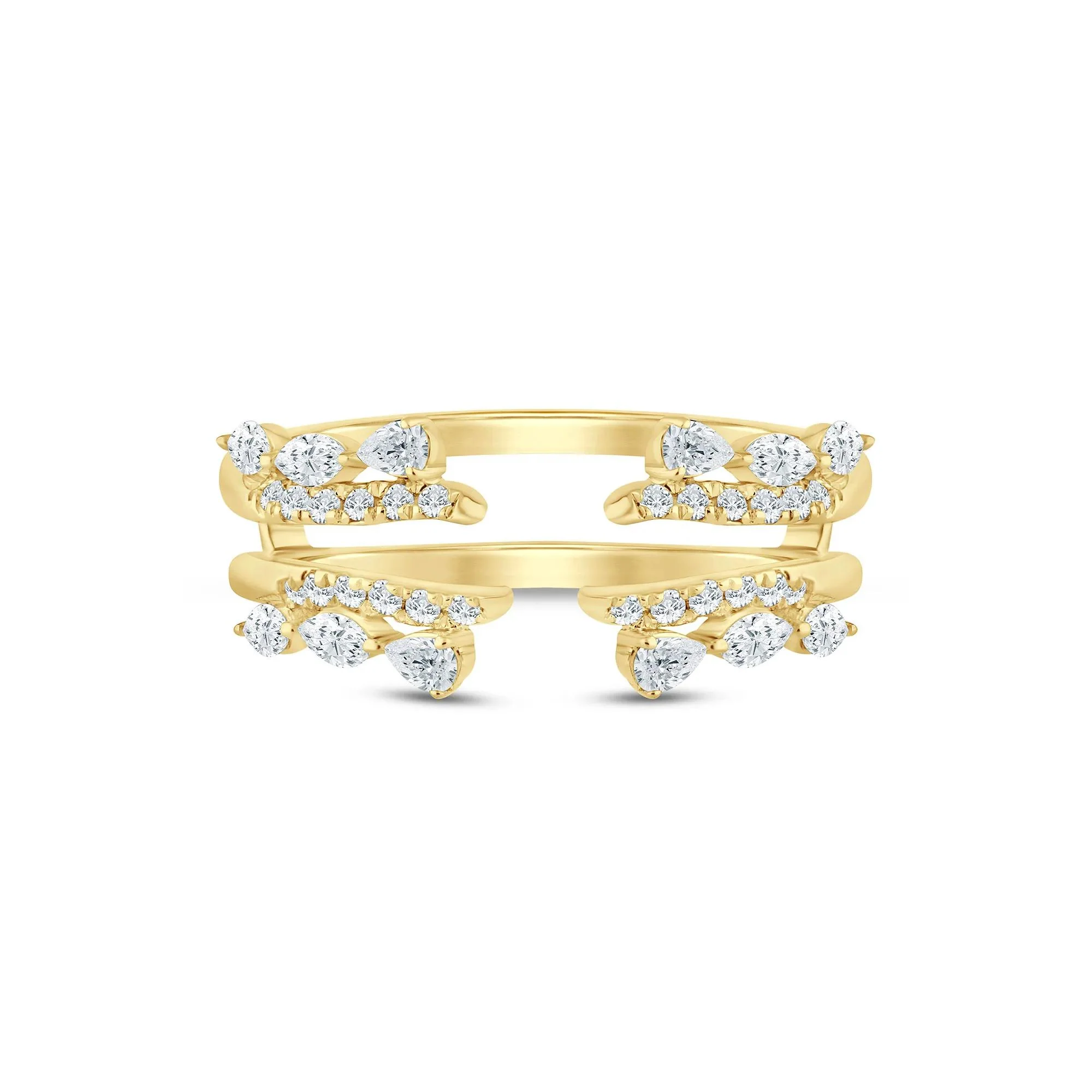 1/2 CT. Tw. Lab Grown Diamond Insert 14K Yellow Gold Ring Size 7.5 2.5mm