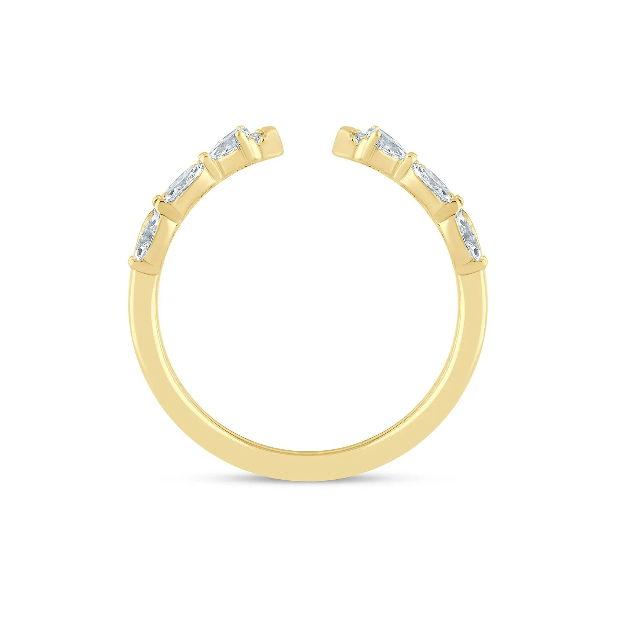 1/2 CT. Tw. Lab Grown Diamond Insert 14K Yellow Gold Ring Size 8 2.5mm - Image 2