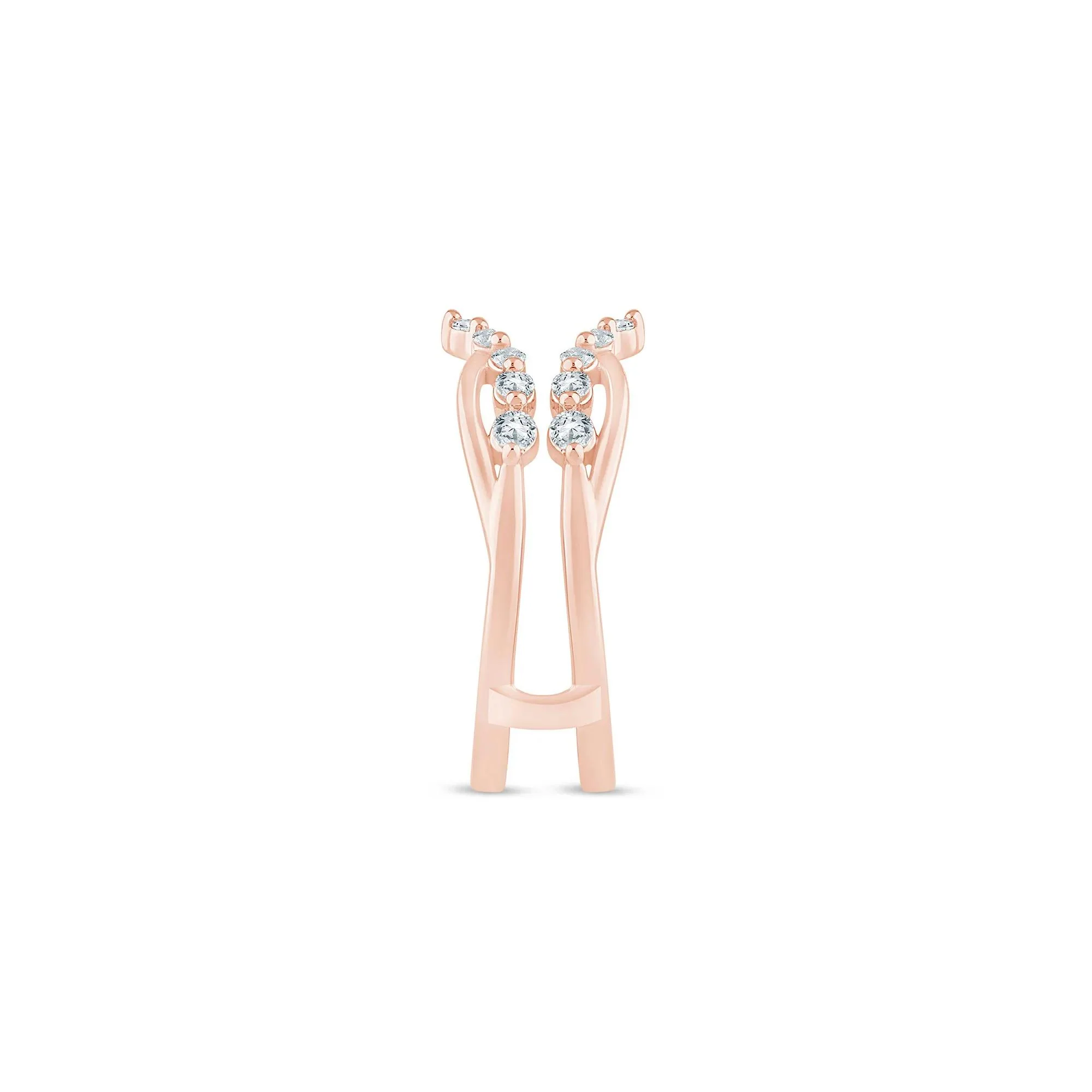 1/3 CT. Tw. Lab Grown Diamond Open Insert 14K Rose Gold Ring Size 6 1.5mm - Image 3