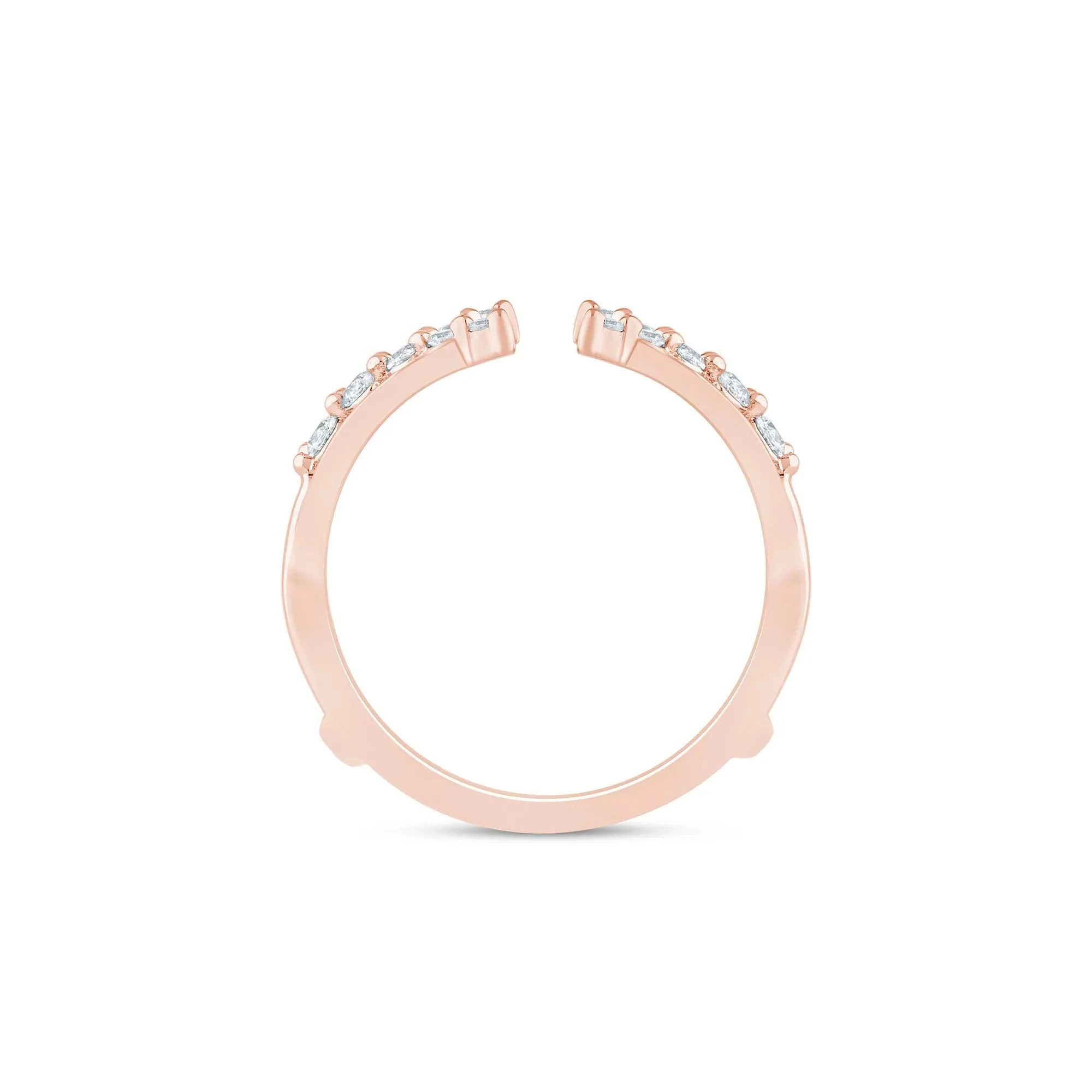 1/3 CT. Tw. Lab Grown Diamond Open Insert 14K Rose Gold Ring Size 6.5 1.5mm - Image 2