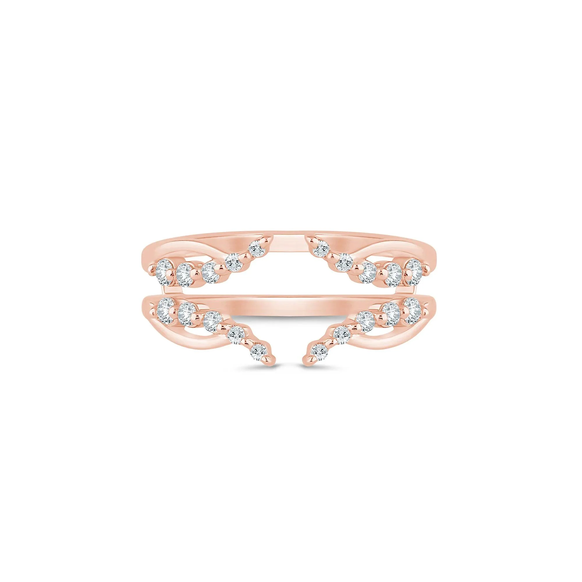 1/3 CT. Tw. Lab Grown Diamond Open Insert 14K Rose Gold Ring Size 9 1.5mm