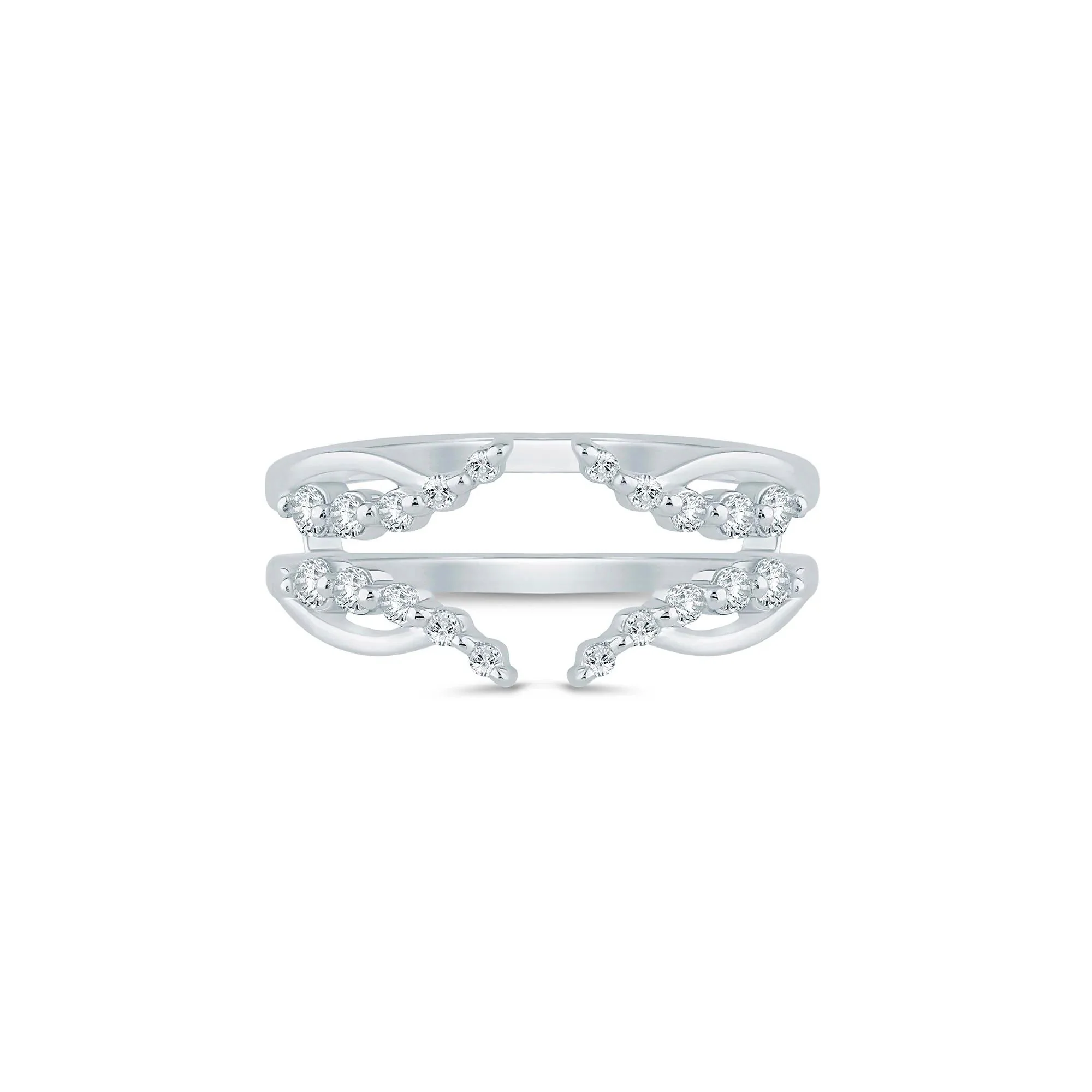 1/3 CT. Tw. Lab Grown Diamond Open Insert 14K White Gold Ring Size 6 1.5mm