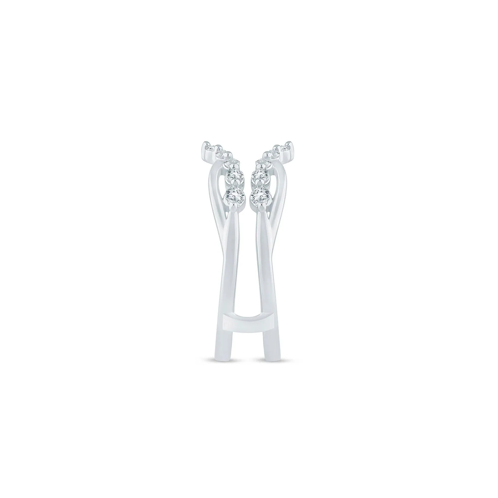1/3 CT. Tw. Lab Grown Diamond Open Insert 14K White Gold Ring Size 8 1.5mm - Image 2