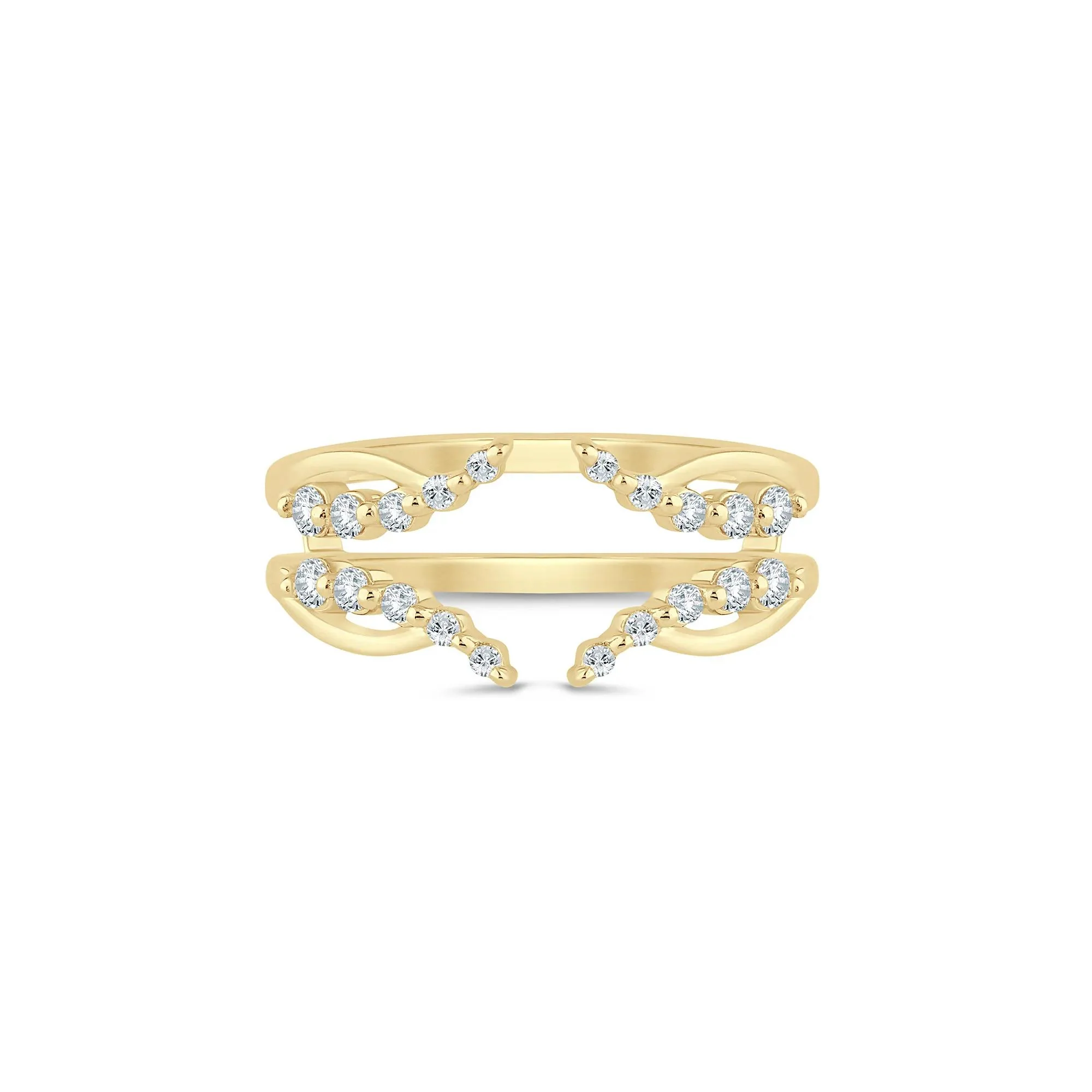 1/3 CT. Tw. Lab Grown Diamond Open Insert 14K Yellow Gold Ring Size 7.5 1.5mm