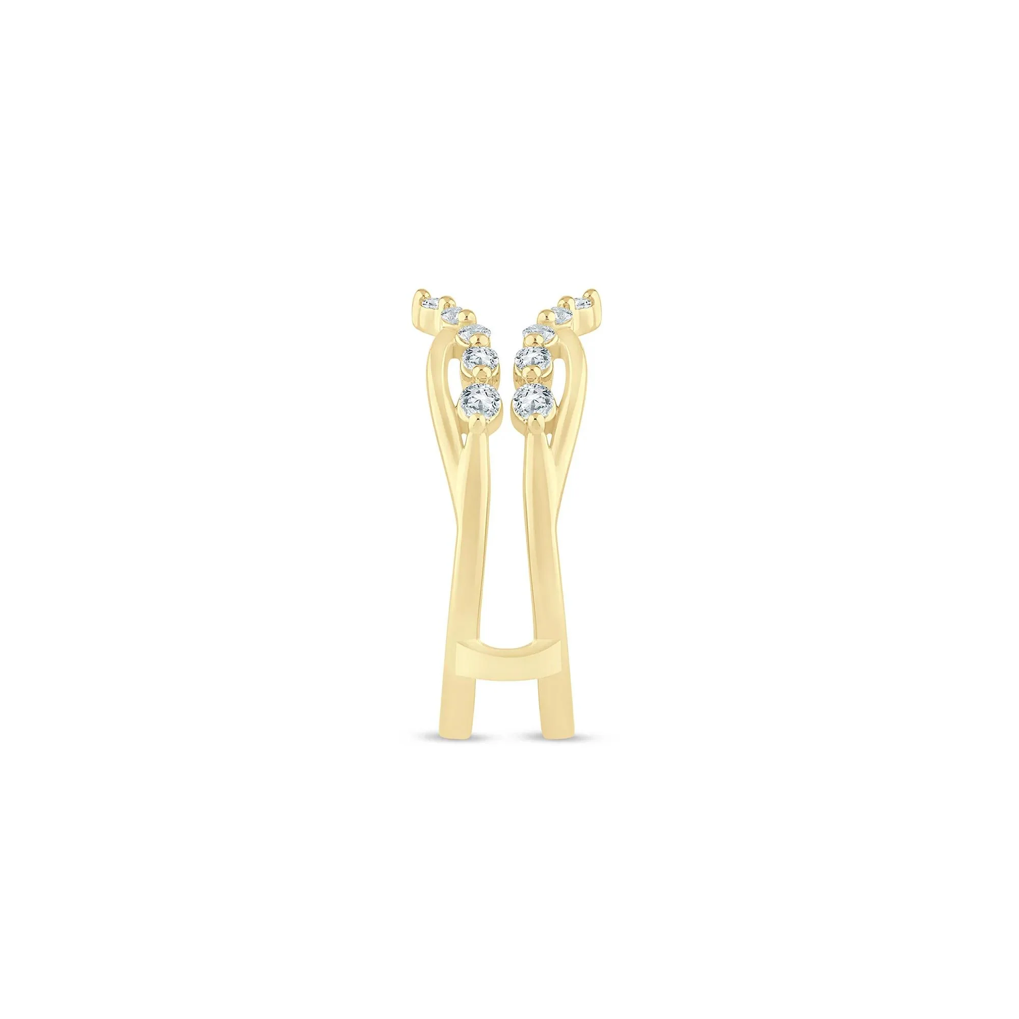 1/3 CT. Tw. Lab Grown Diamond Open Insert 14K Yellow Gold Ring Size 8.5 1.5mm - Image 3