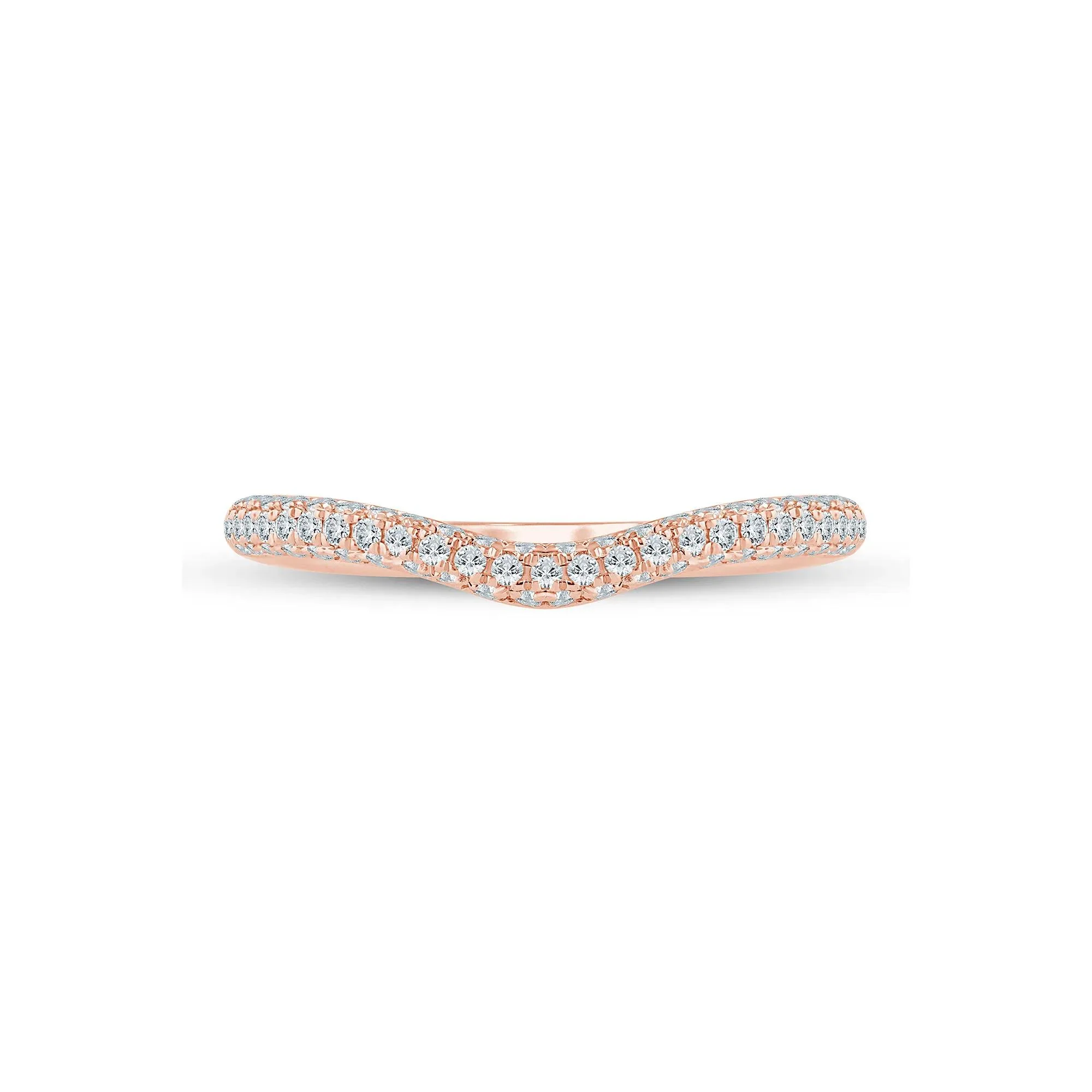 1/3 CT. Tw. Lab Grown Diamond Pave Contour Band Ring 14K Rose Gold Size 7.5 1.5mm