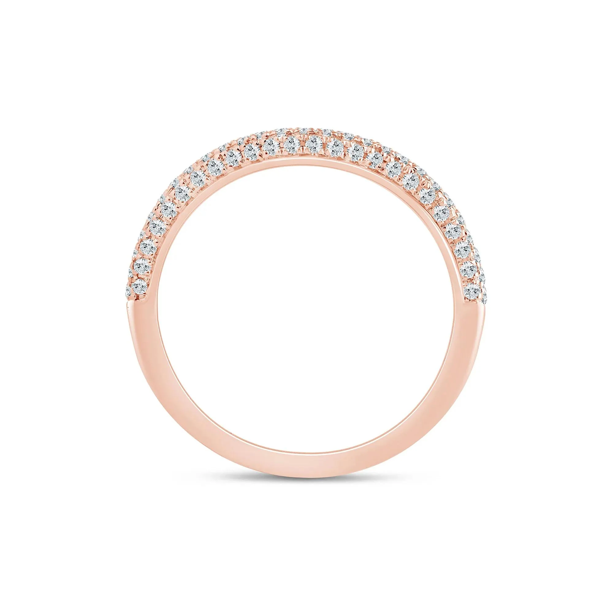 1/3 CT. Tw. Lab Grown Diamond Pave Contour Band Ring 14K Rose Gold Size 9 1.5mm - Image 2