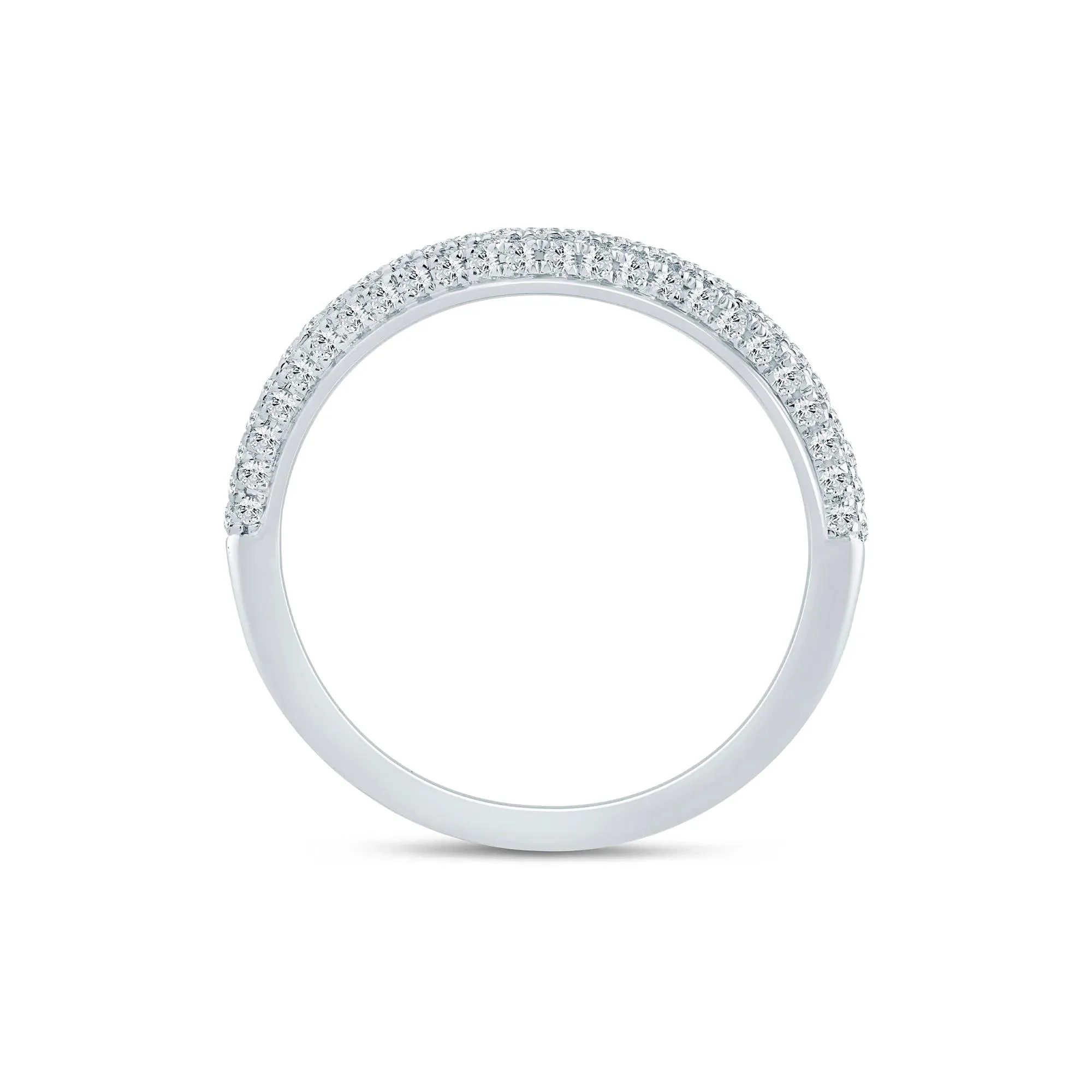 1/3 CT. Tw. Lab Grown Diamond Pave Contour Band Ring 14K White Gold Size 7.5 1.5mm - Image 2