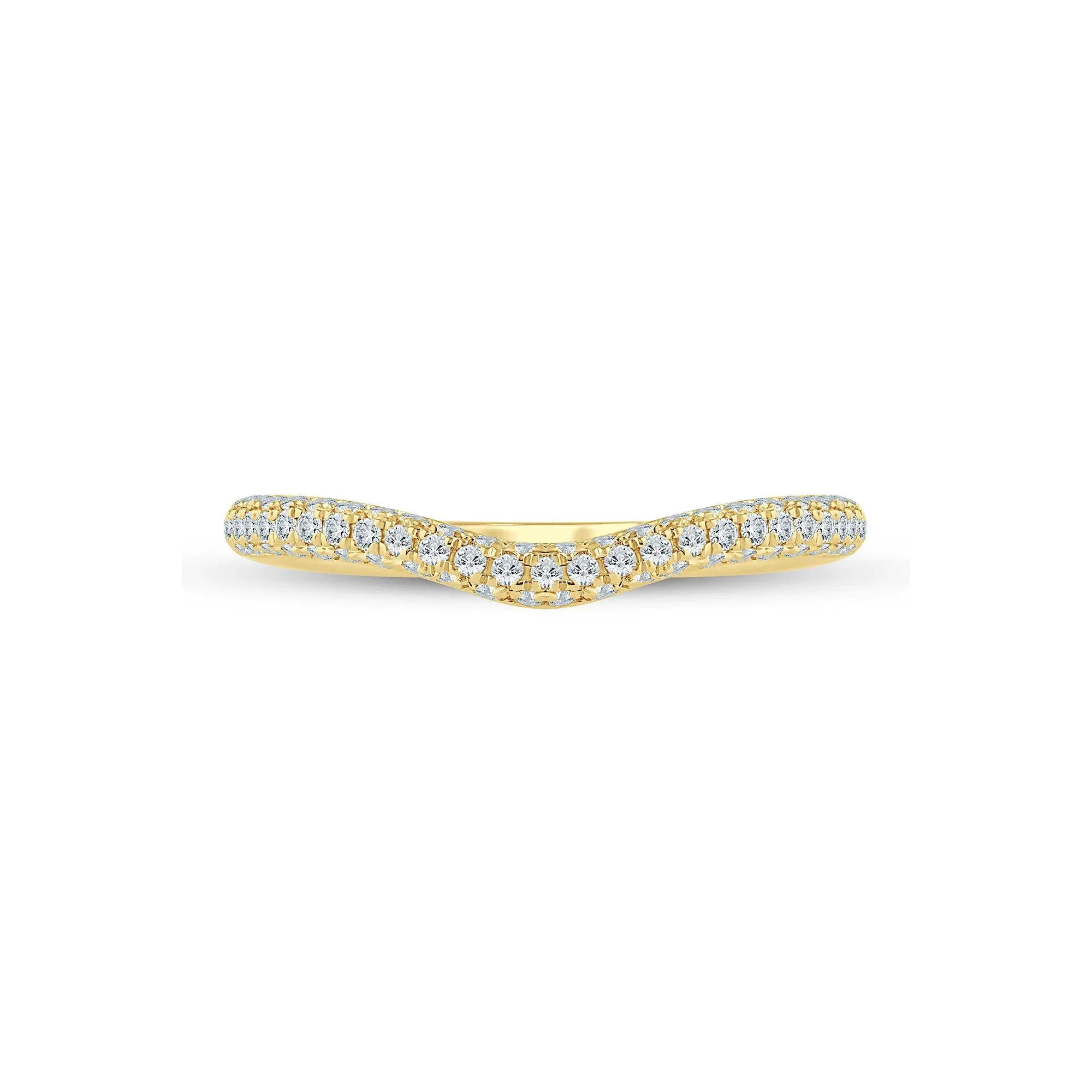 1/3 CT. Tw. Lab Grown Diamond Pave Contour Band Ring 14K Yellow Gold Size 6 1.5mm