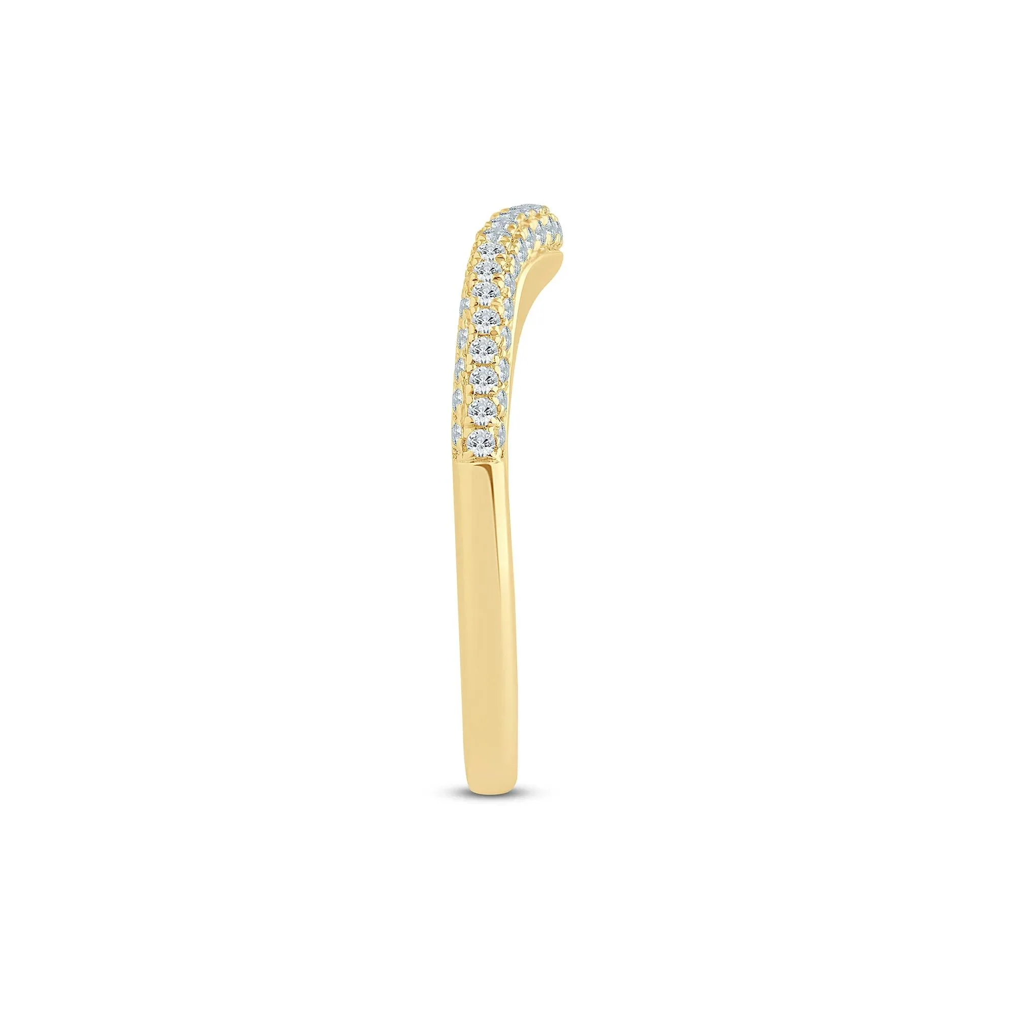1/3 CT. Tw. Lab Grown Diamond Pave Contour Band Ring 14K Yellow Gold Size 7.5 1.5mm - Image 3