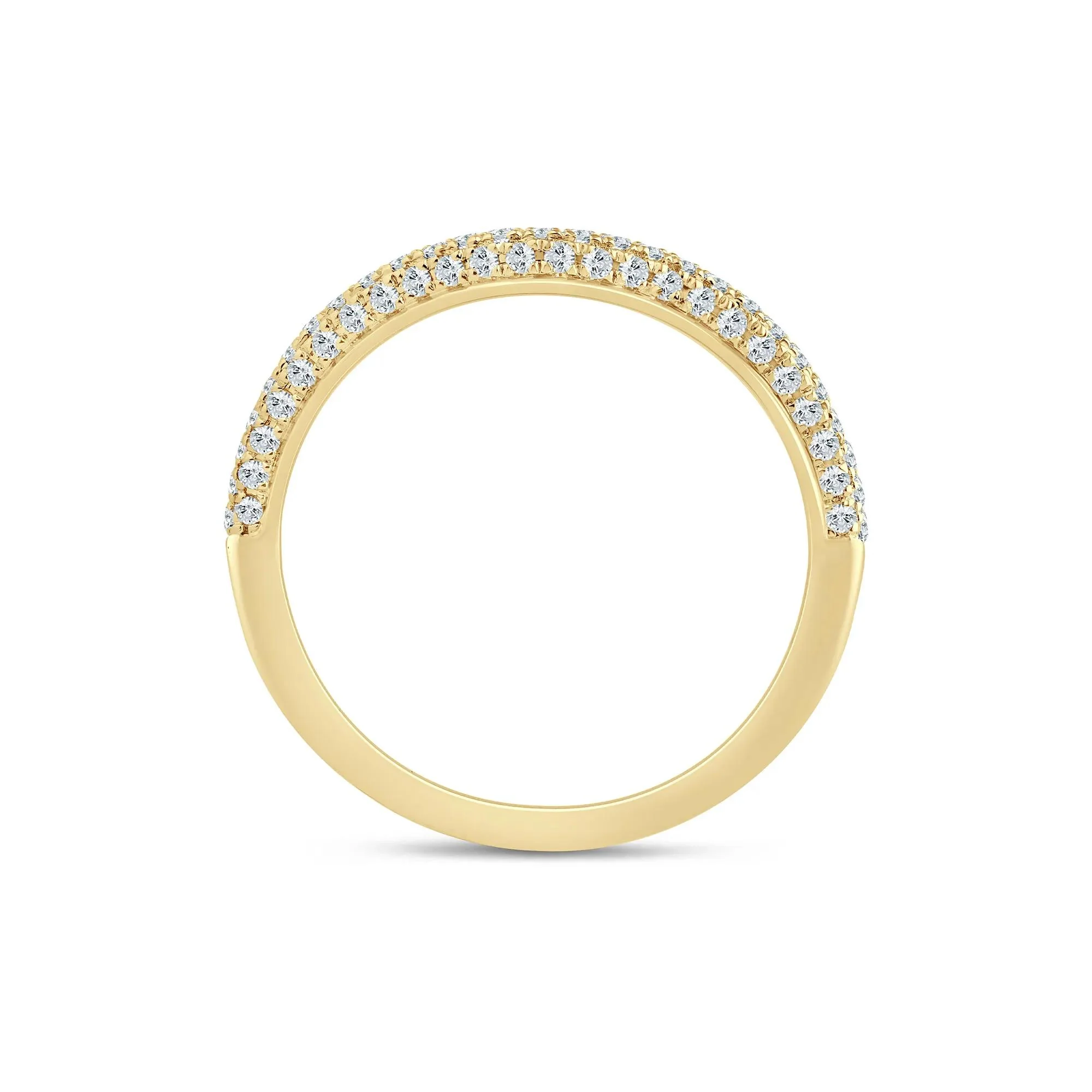 1/3 CT. Tw. Lab Grown Diamond Pave Contour Band Ring 14K Yellow Gold Size 8.5 1.5mm - Image 2