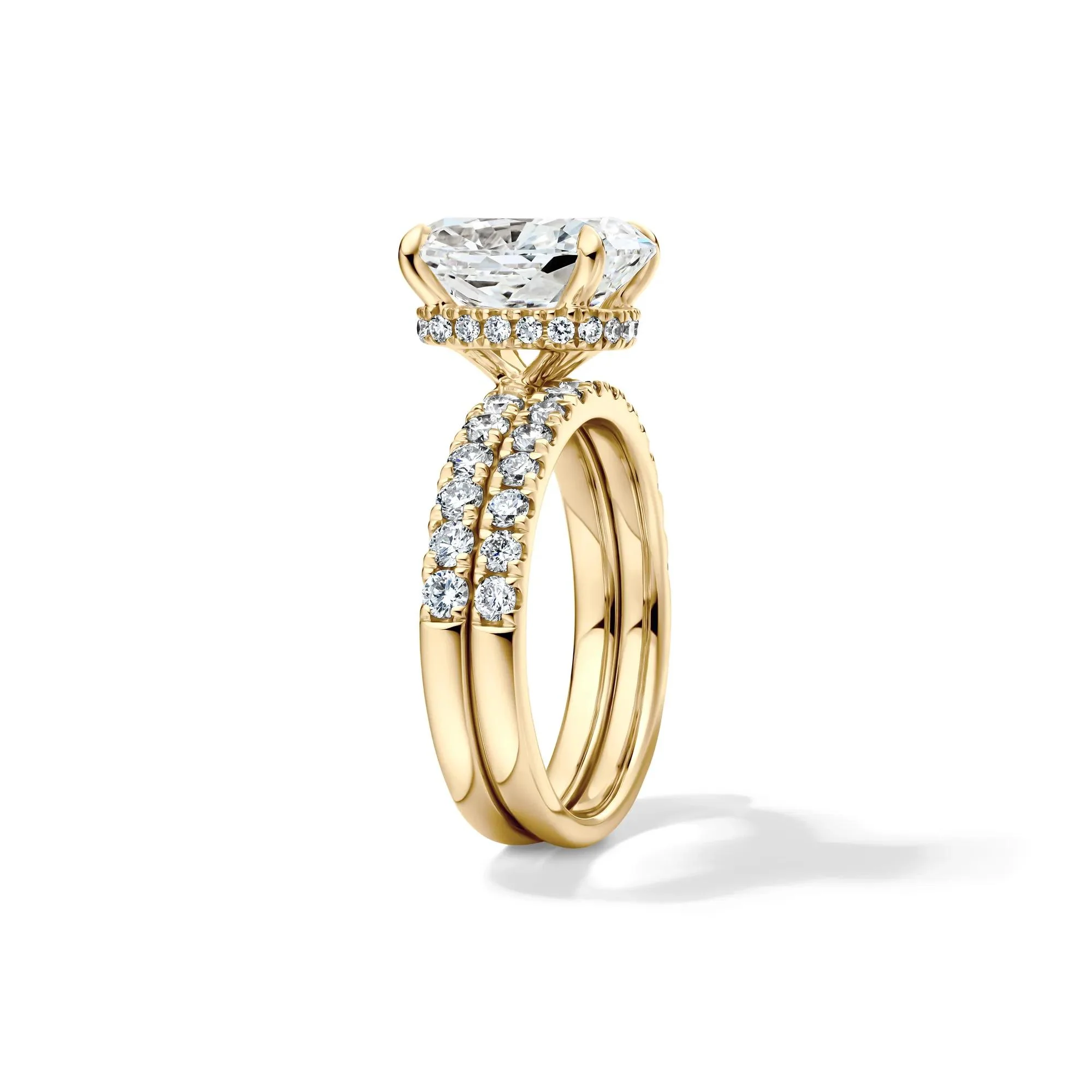 5 CT. Tw. Lab Grown Diamond Elongated Cushion Bridal Set 14K Yellow Gold Ring Size 7.5 2mm - Image 3