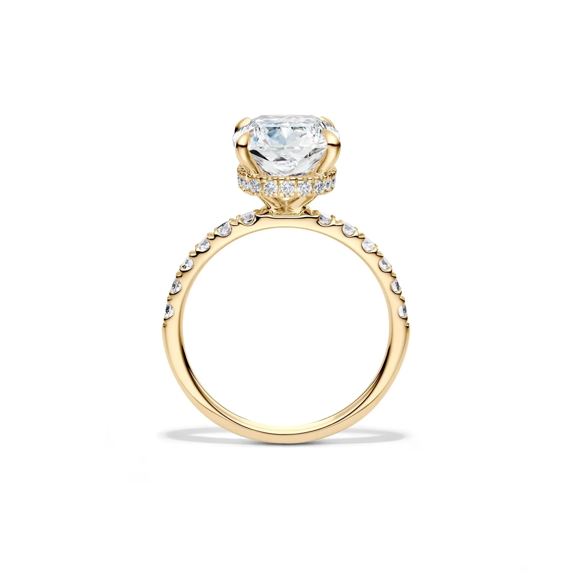 5 CT. Tw. Lab Grown Diamond Elongated Cushion Bridal Set 14K Yellow Gold Ring Size 9 2mm - Image 2