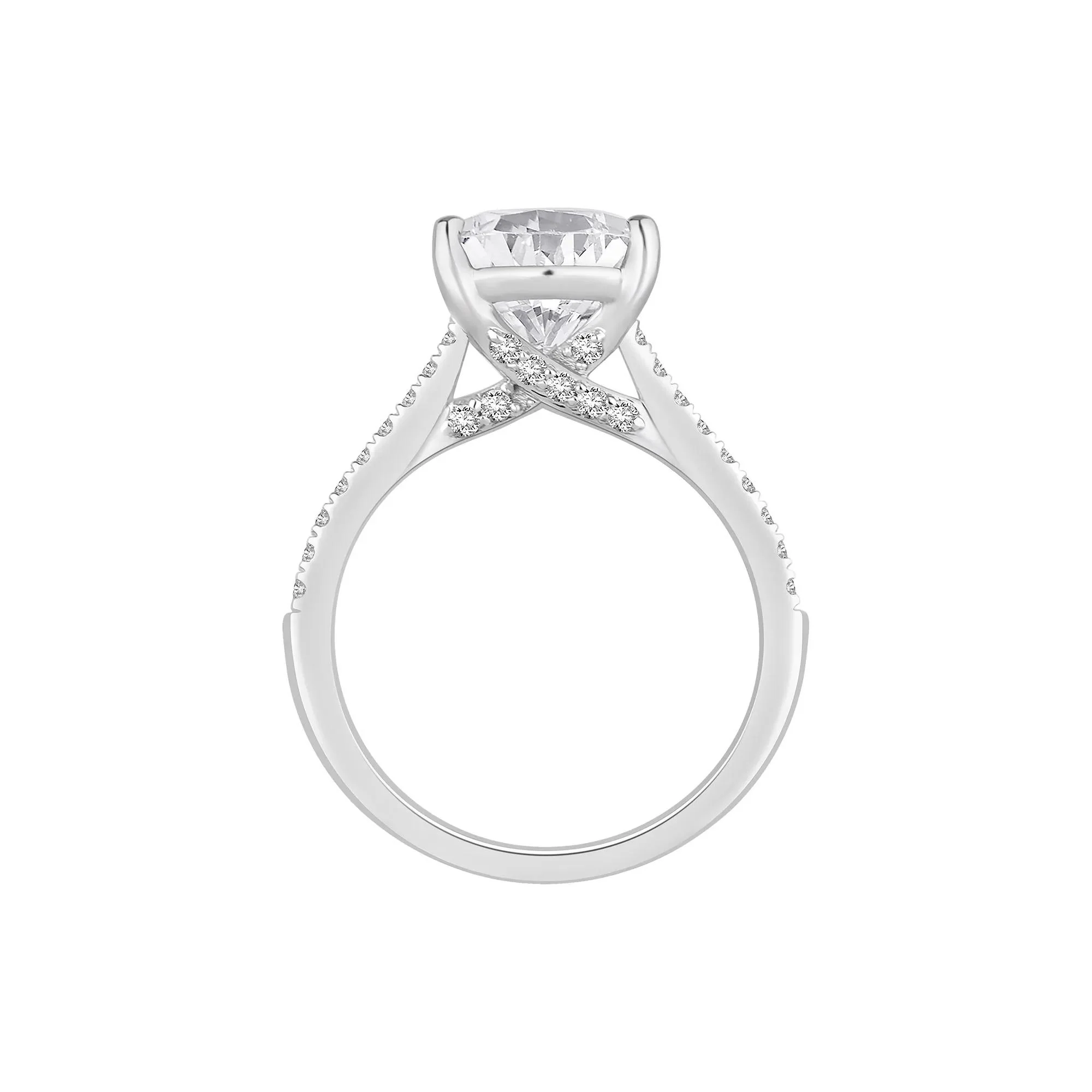 3 1/2 CT. Tw. Lab Grown Diamond Pear-Shaped Engagement Ring 14K White Gold Size 5 - Image 2
