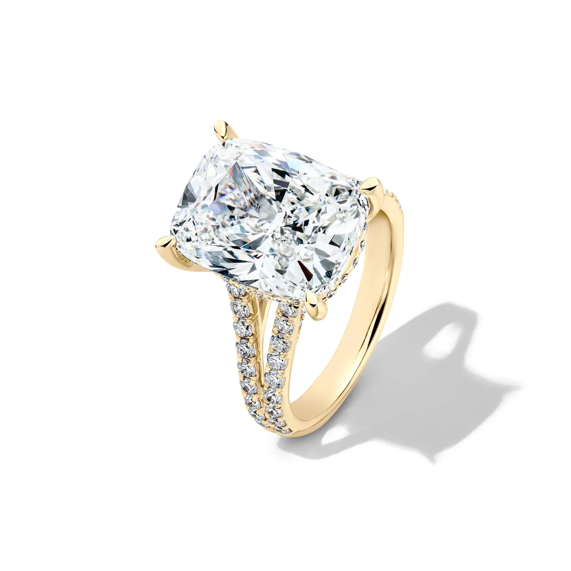 11 CT. Tw. Lab Grown Diamond Elongated Cushion-Cut Engagement Ring 14K Yellow Gold Size 5 1.5mm - Image 4