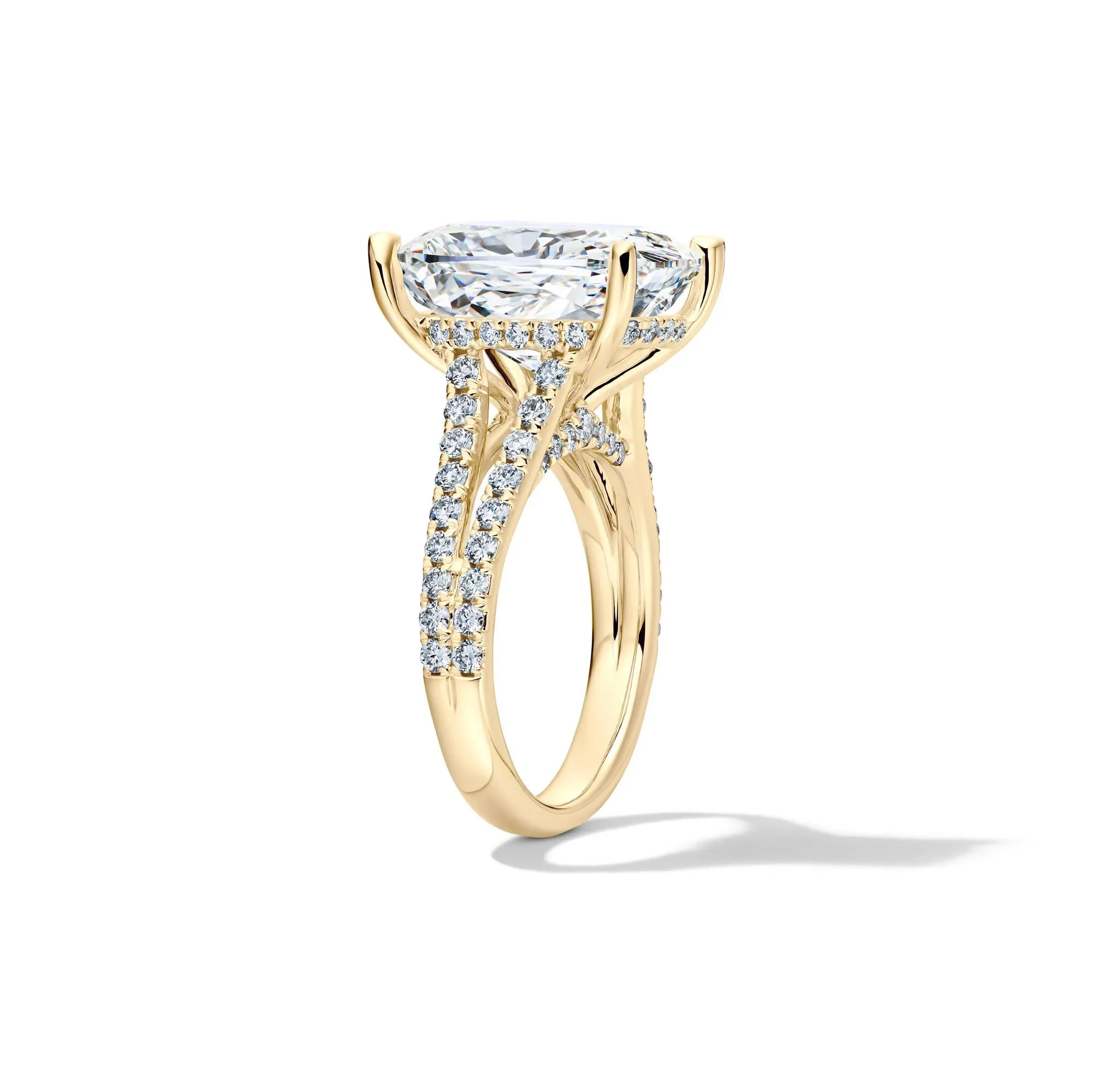 11 CT. Tw. Lab Grown Diamond Elongated Cushion-Cut Engagement Ring 14K Yellow Gold Size 7.5 1.5mm - Image 3