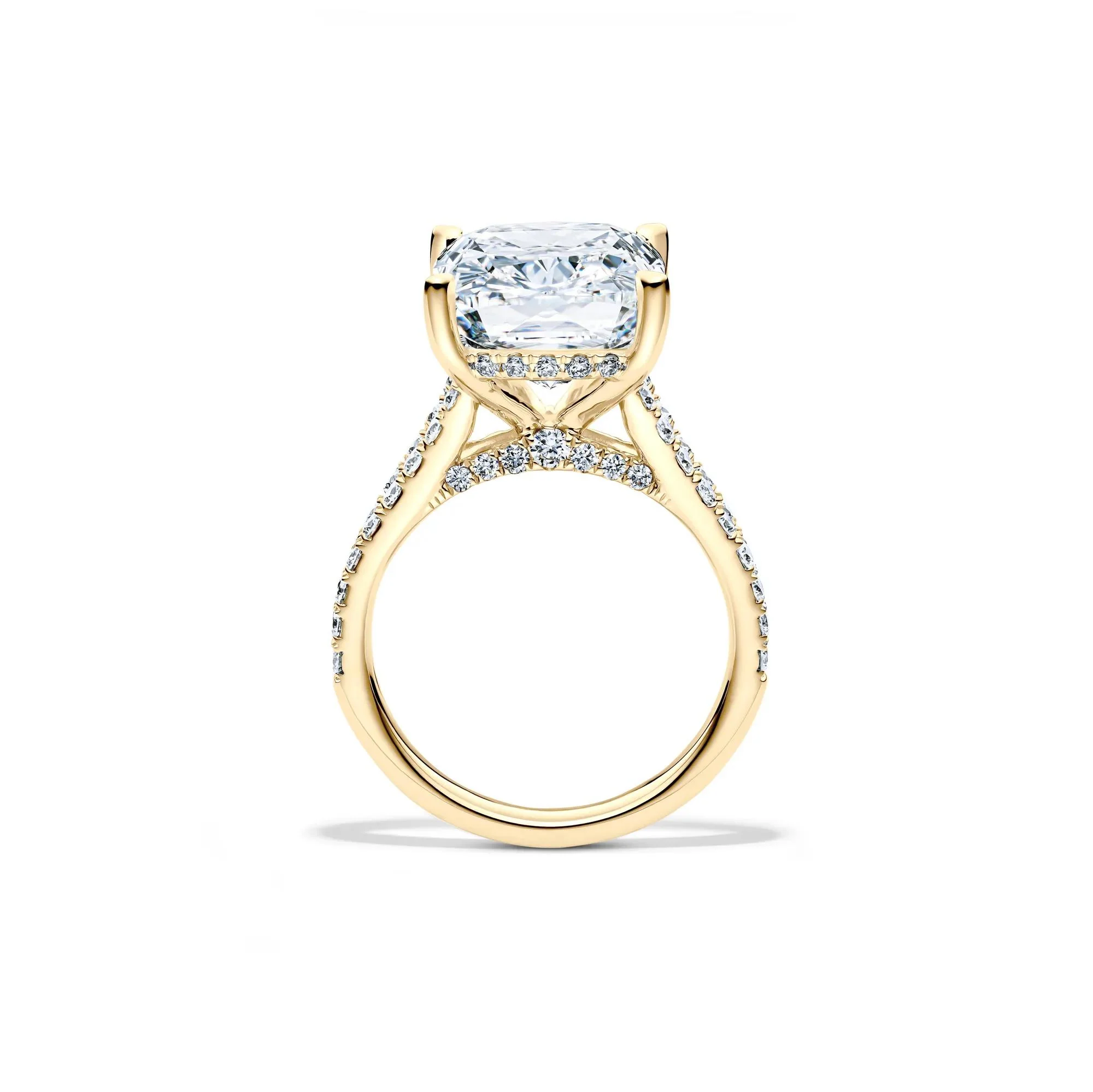 11 CT. Tw. Lab Grown Diamond Elongated Cushion-Cut Engagement Ring 14K Yellow Gold Size 9 1.5mm - Image 2