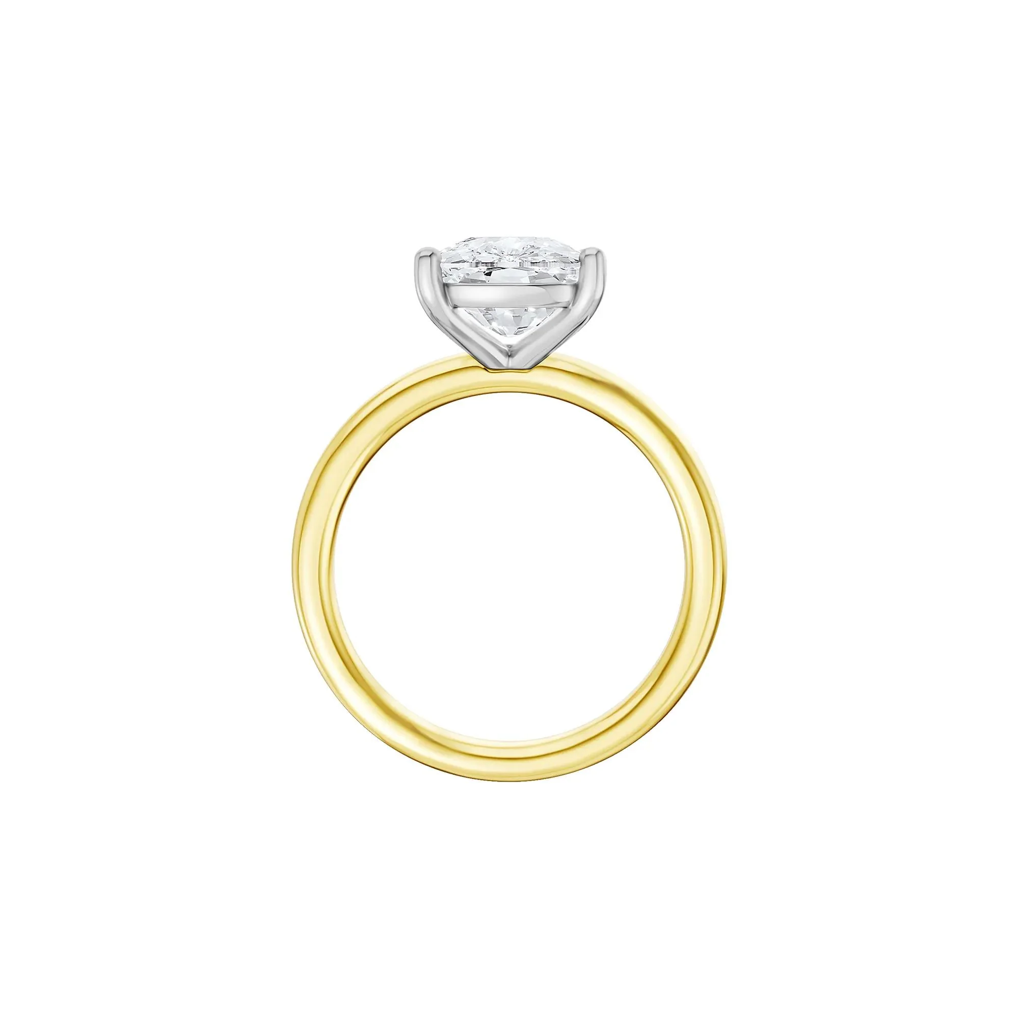 4 CT. Tw. Lab Grown Diamond Elongated Cushion-Cut Engagement Ring 14K Yellow and White Gold Size 5 2mm - Image 2