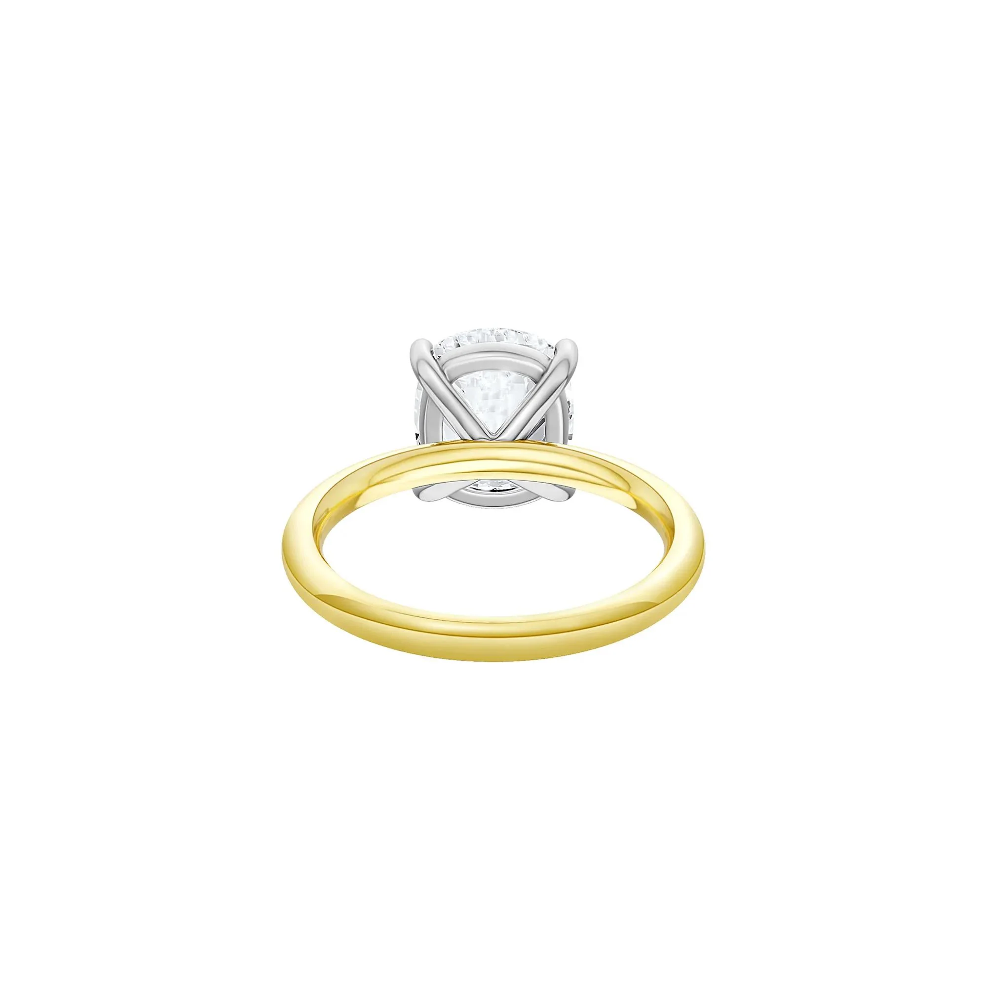 4 CT. Tw. Lab Grown Diamond Elongated Cushion-Cut Engagement Ring 14K Yellow and White Gold Size 7.5 2mm - Image 4