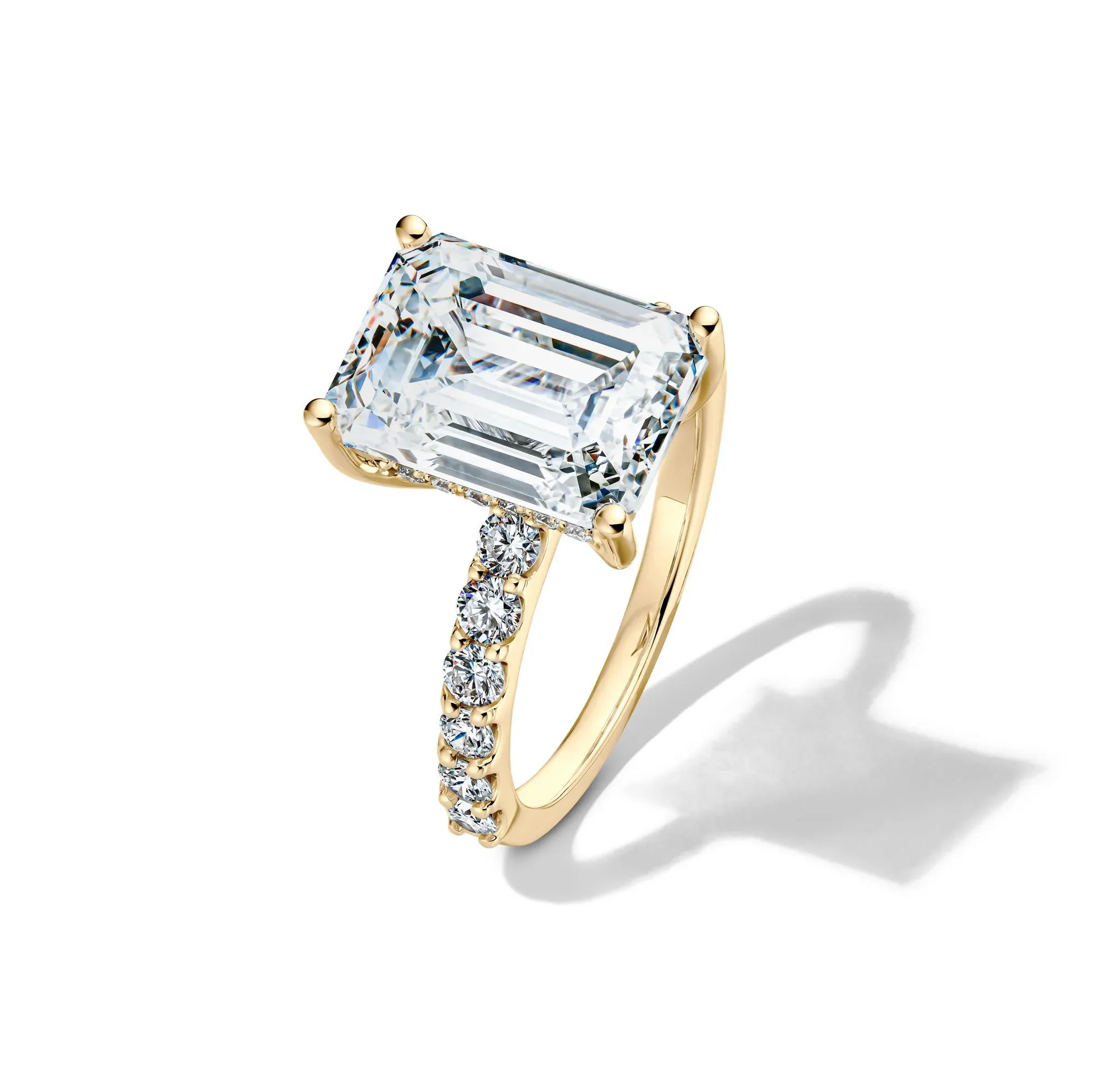 7 3/4 CT. Tw. Lab Grown Diamond Emerald-Cut Engagement Ring 14K Yellow Gold Size 6.5 12.5mm - Image 4