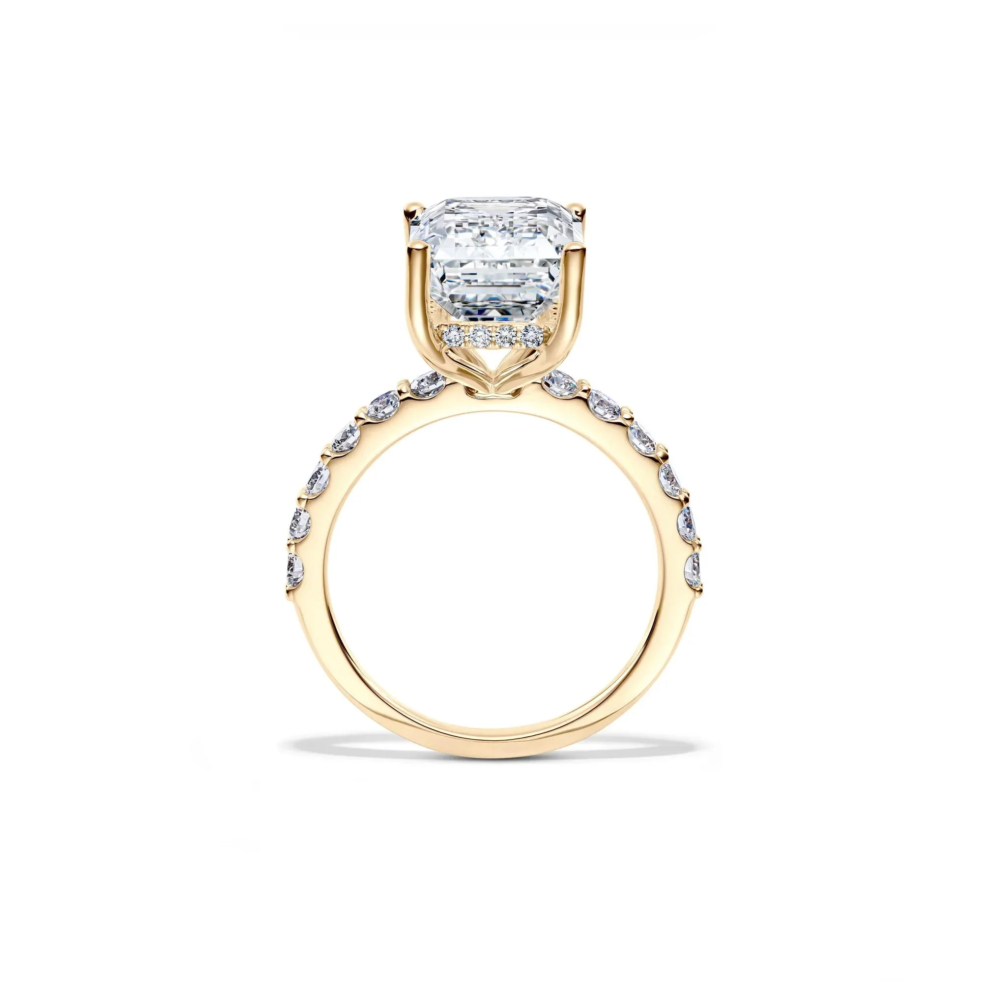7 3/4 CT. Tw. Lab Grown Diamond Emerald-Cut Engagement Ring 14K Yellow Gold Size 7.5 12.5mm - Image 2
