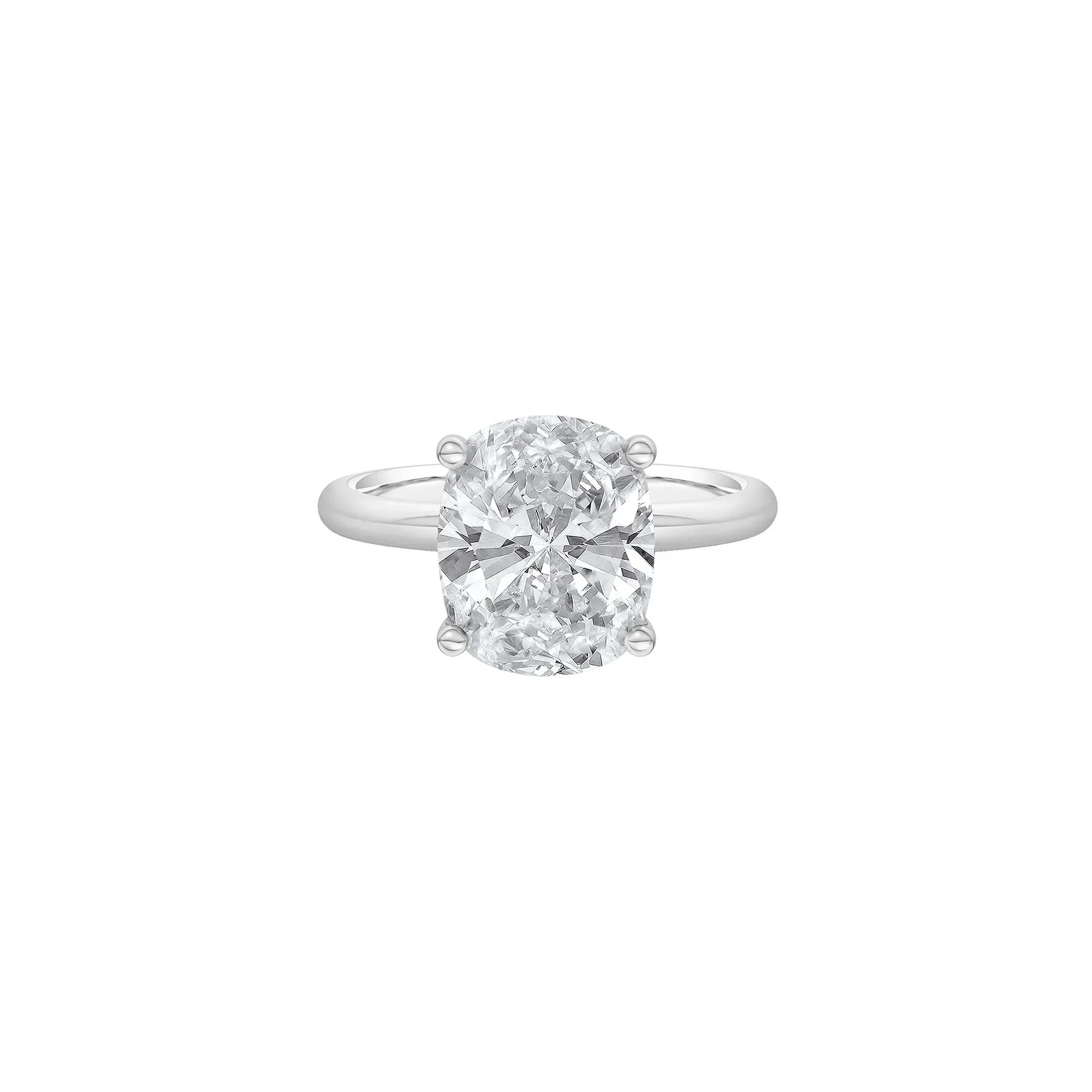 5 CT. Tw. Lab Grown Diamond Elongated Cushion-Cut Engagement Ring Platinum White Size 9.5 2mm