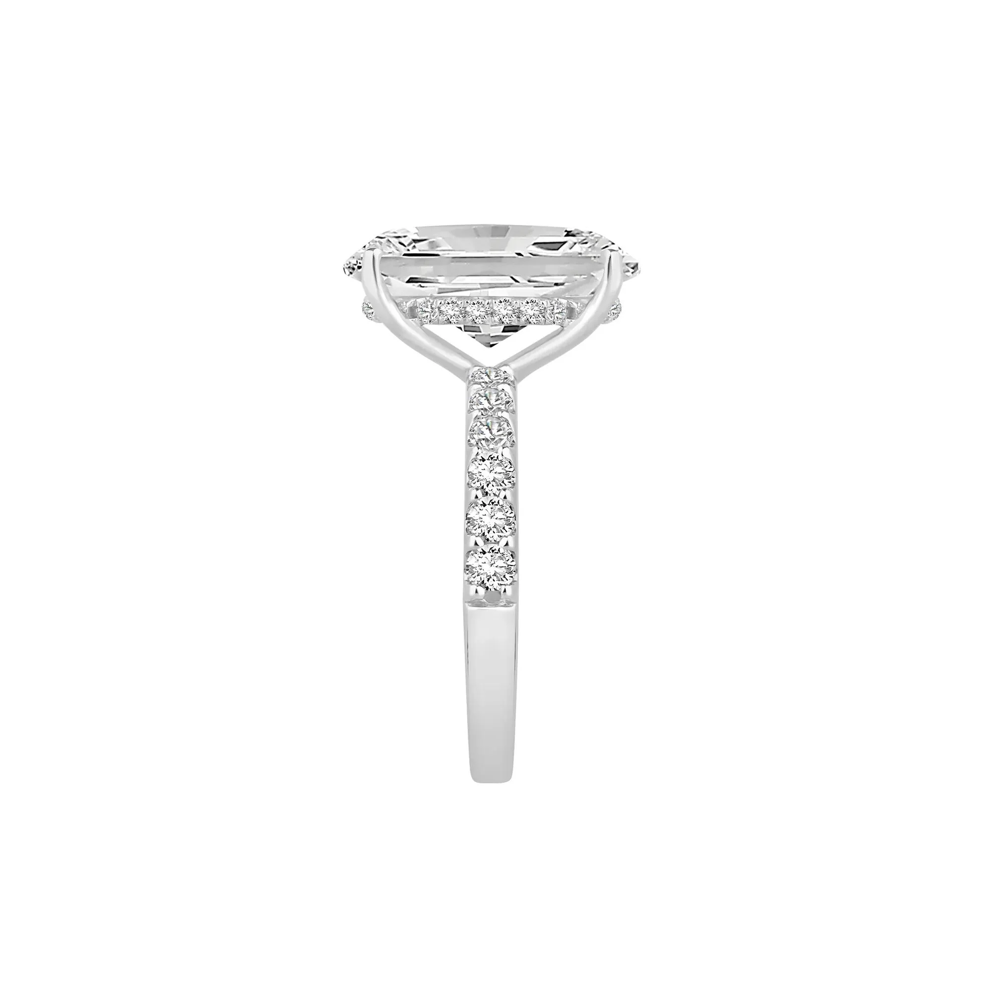 7 3/4 CT. Tw. Lab Grown Diamond Oval Engagement Ring 14K White Gold Size 7 - Image 3
