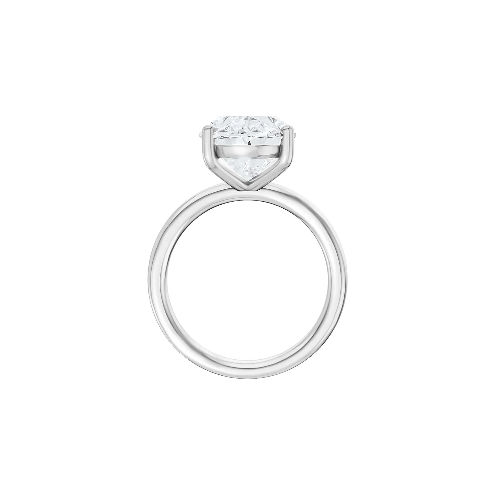 5 CT. Tw. Lab Grown Diamond Oval Solitaire Engagement Ring Platinum White Size 10 2mm - Image 2