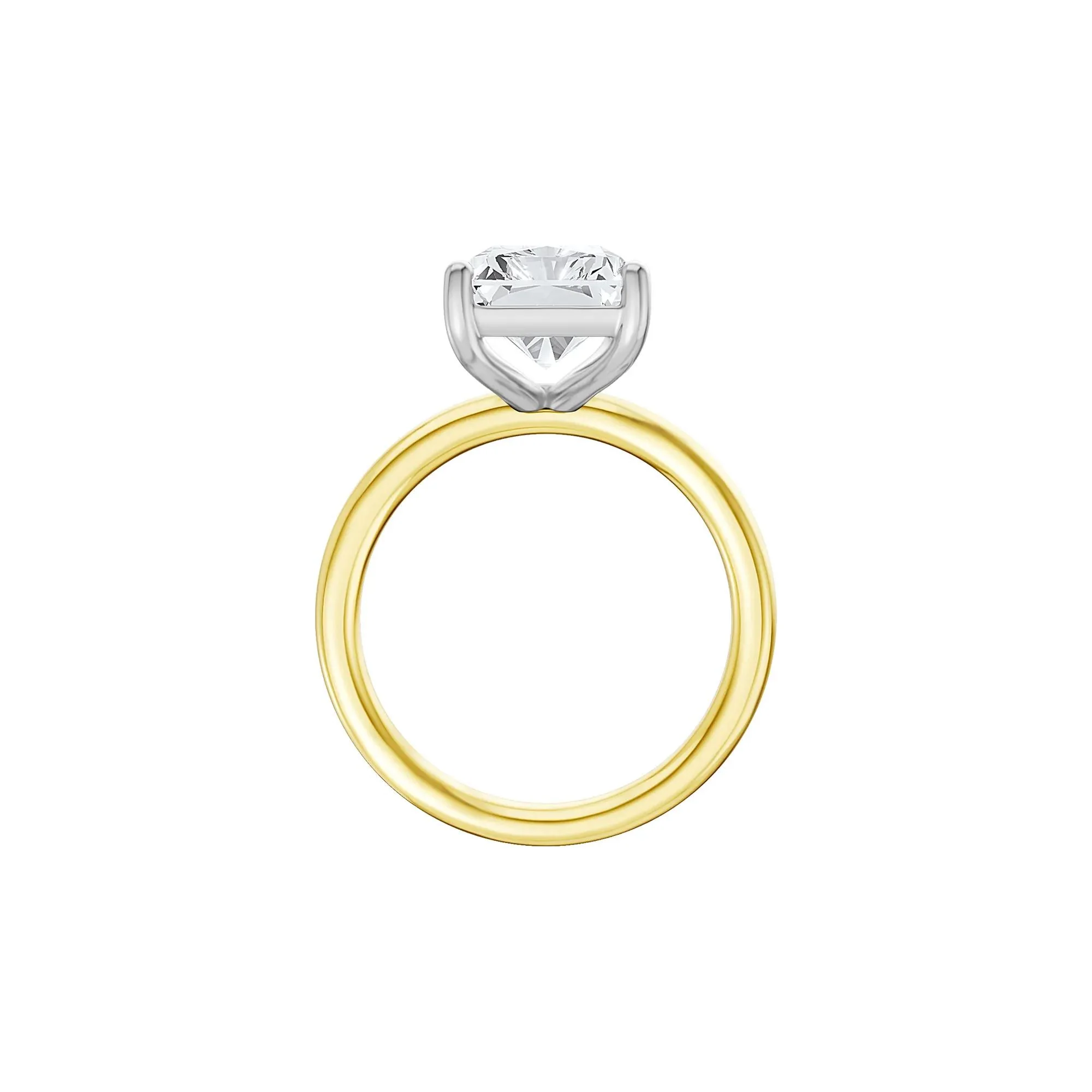 Lab Grown Diamond Radiant-Cut Solitaire Ring 14K Yellow & White Gold (5 CT.) Size 4 2mm - Image 2