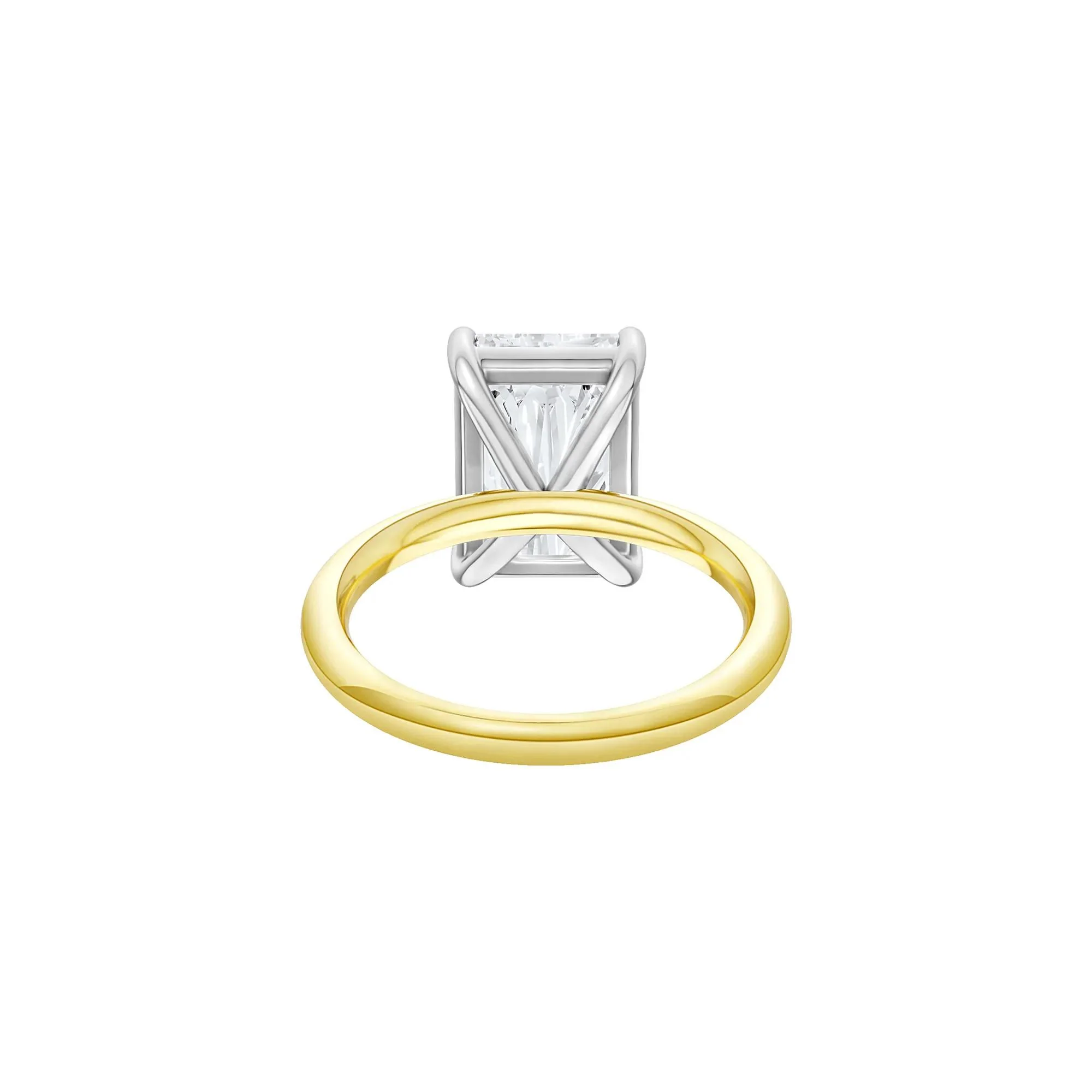 Lab Grown Diamond Radiant-Cut Solitaire Ring 14K Yellow & White Gold (5 CT.) Size 5 2mm - Image 4