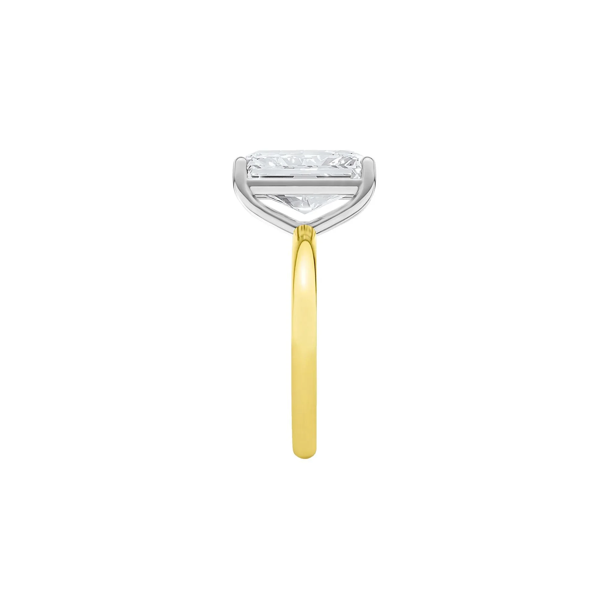 Lab Grown Diamond Radiant-Cut Solitaire Ring 14K Yellow & White Gold (5 CT.) Size 8.5 2mm - Image 3