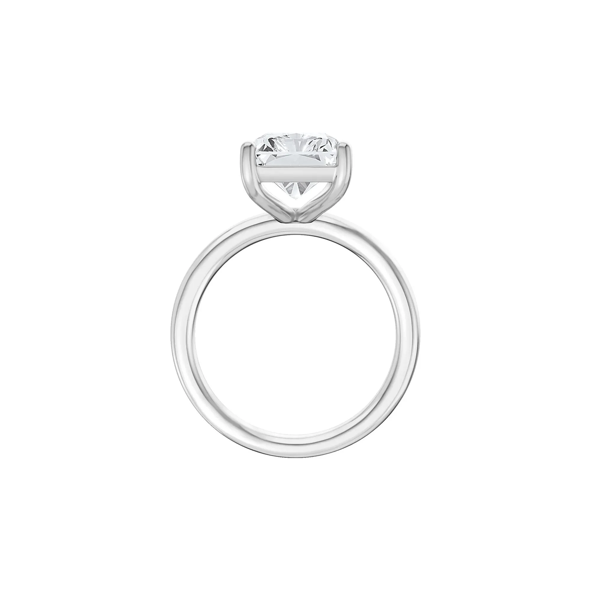 Lab Grown Diamond Radiant-Cut Solitaire Ring Platinum (5 CT.) White Size 5.5 2mm - Image 2
