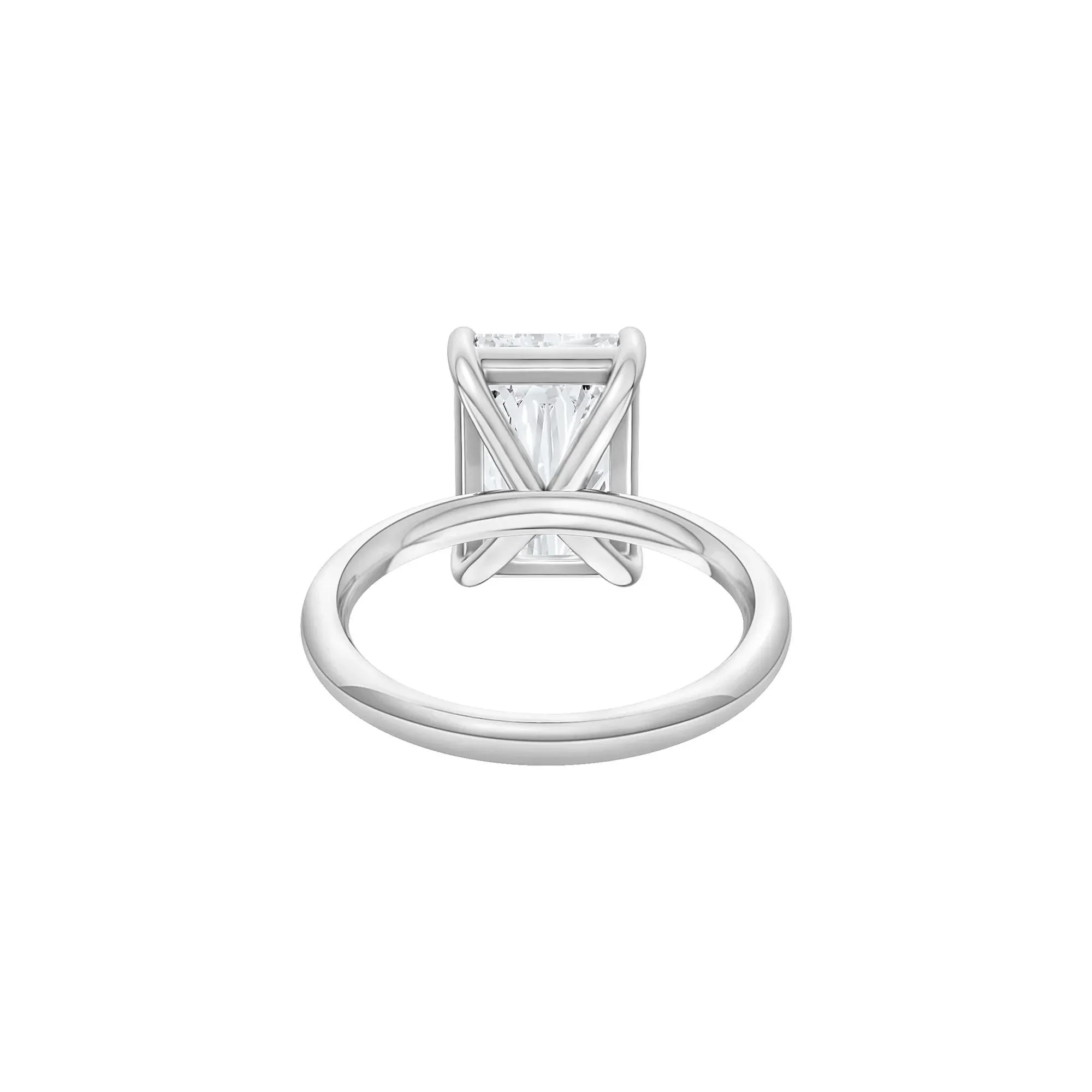 Lab Grown Diamond Radiant-Cut Solitaire Ring Platinum (5 CT.) White Size 8.5 2mm - Image 4