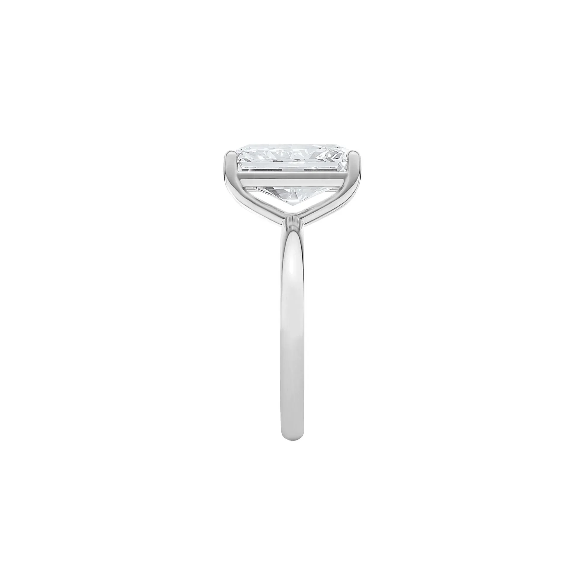 Lab Grown Diamond Radiant-Cut Solitaire Ring Platinum (5 CT.) White Size 9 2mm - Image 3