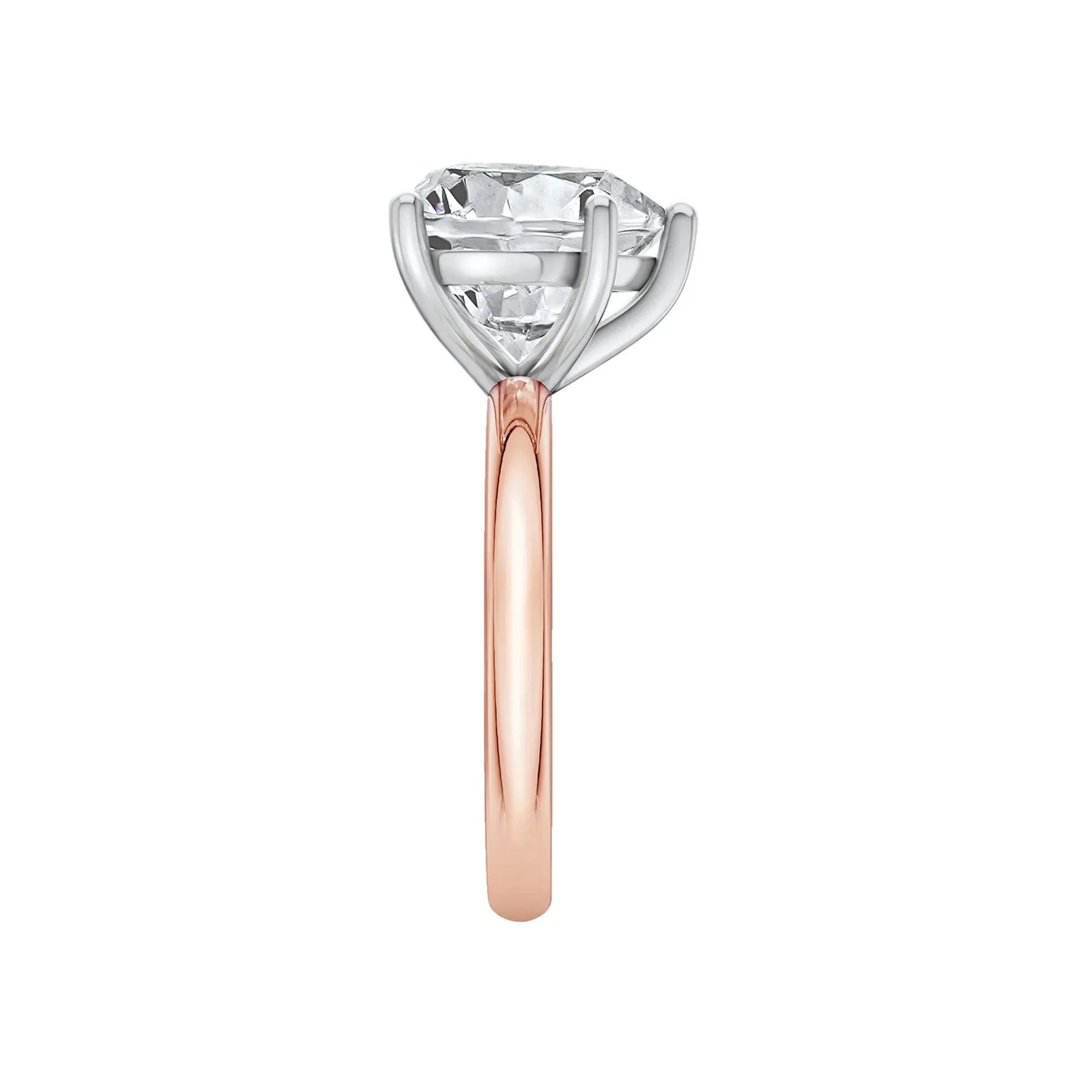 Lab Grown Diamond Heart-Shaped Solitaire Ring 14K Rose & White Gold (5 CT.) Size 6 2mm - Image 3