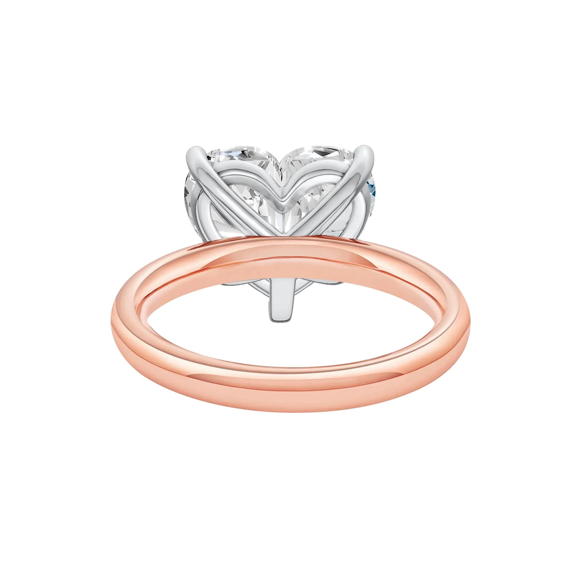 Lab Grown Diamond Heart-Shaped Solitaire Ring 14K Rose & White Gold (5 CT.) Size 6.5 2mm - Image 4