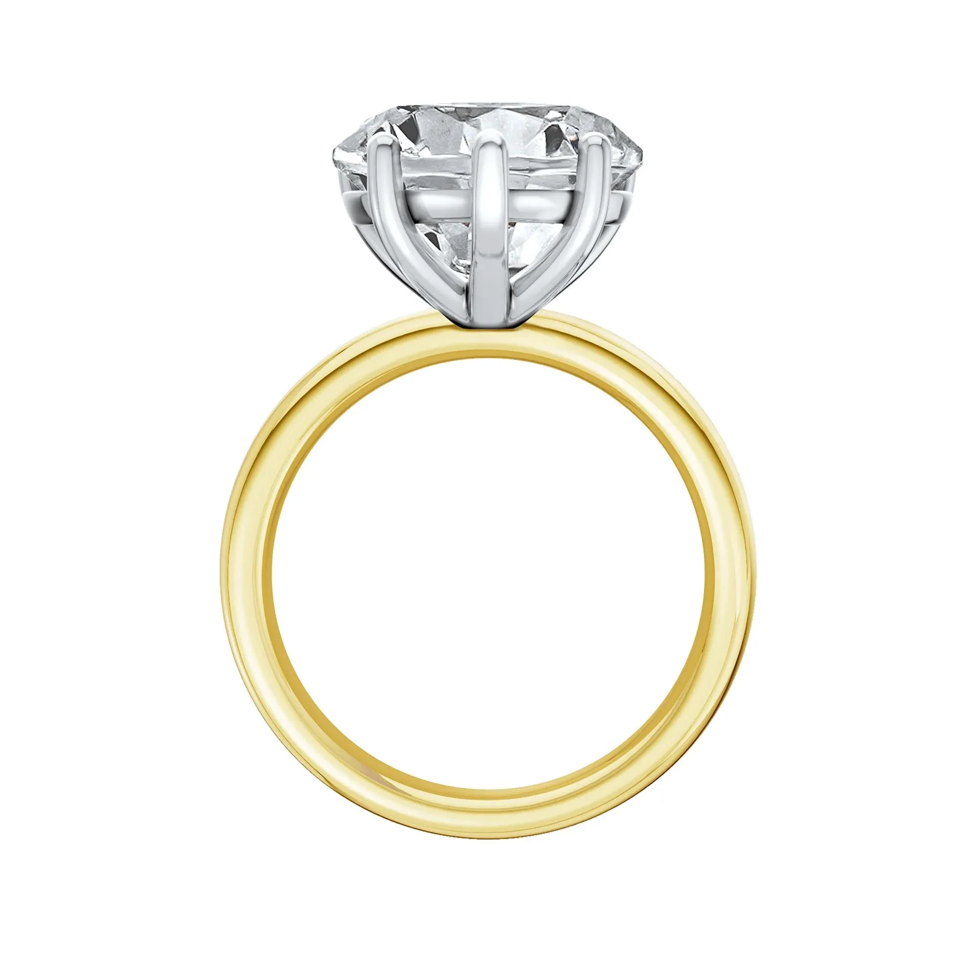 Lab Grown Diamond Heart-Shaped Solitaire Ring 14K Yellow & White Gold (5 CT.) Size 4 2mm - Image 2