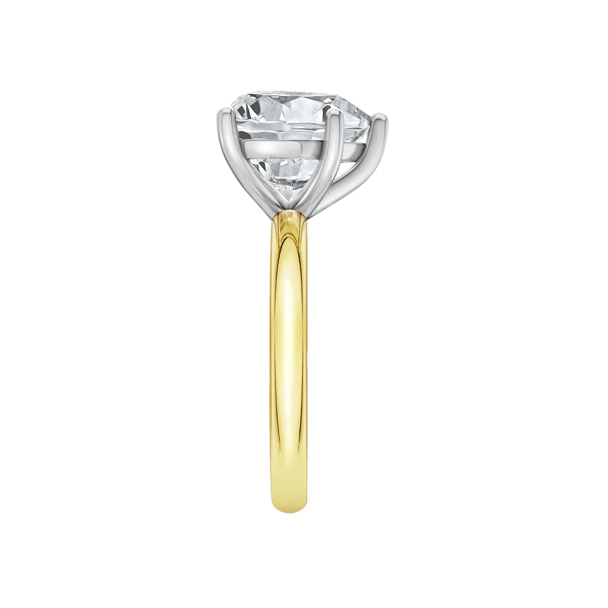 Lab Grown Diamond Heart-Shaped Solitaire Ring 14K Yellow & White Gold (5 CT.) Size 9 2mm - Image 3