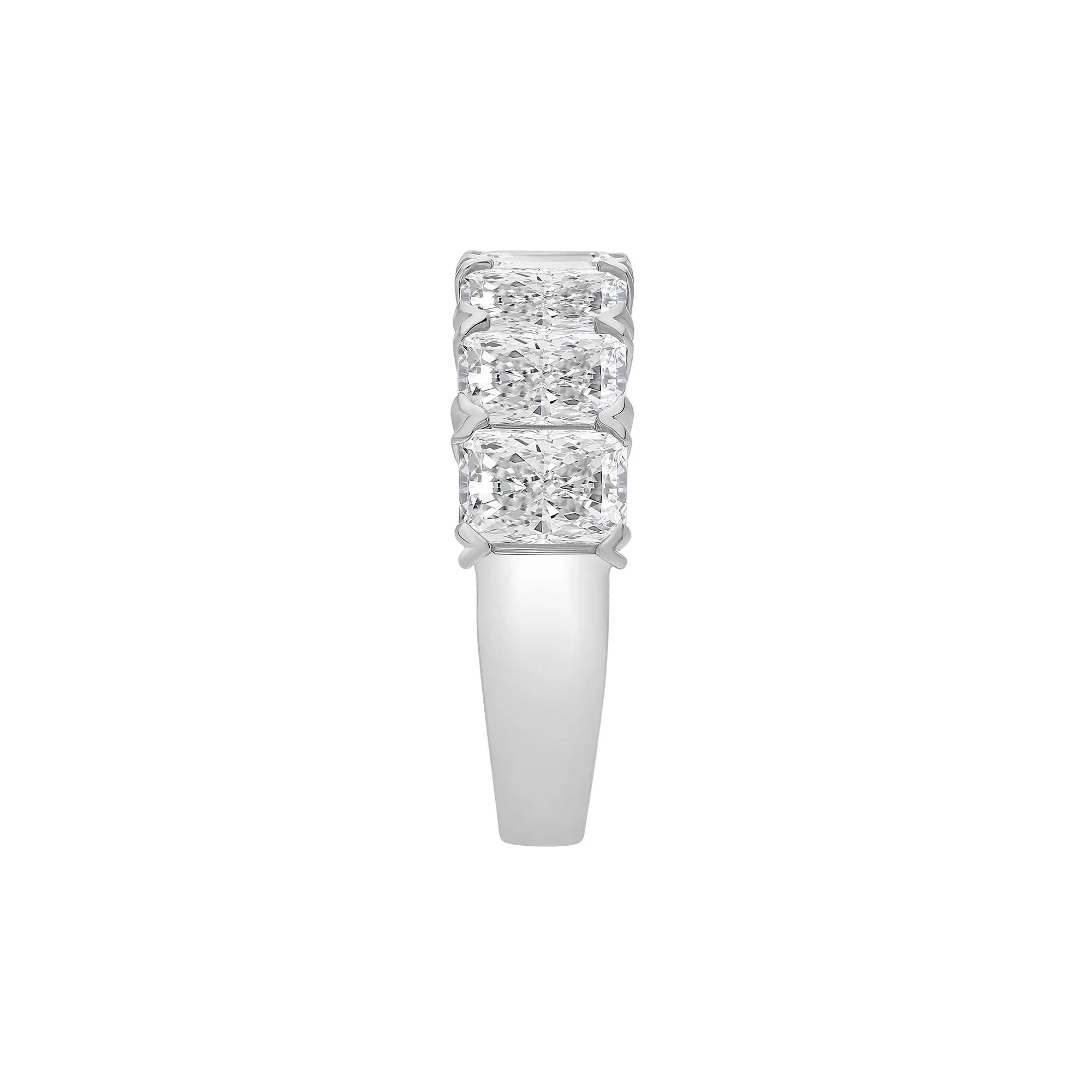 5 CT. Tw. Lab Grown Diamond Radiant Anniversary Band Ring 14K White Gold Size 7.5 - Image 3