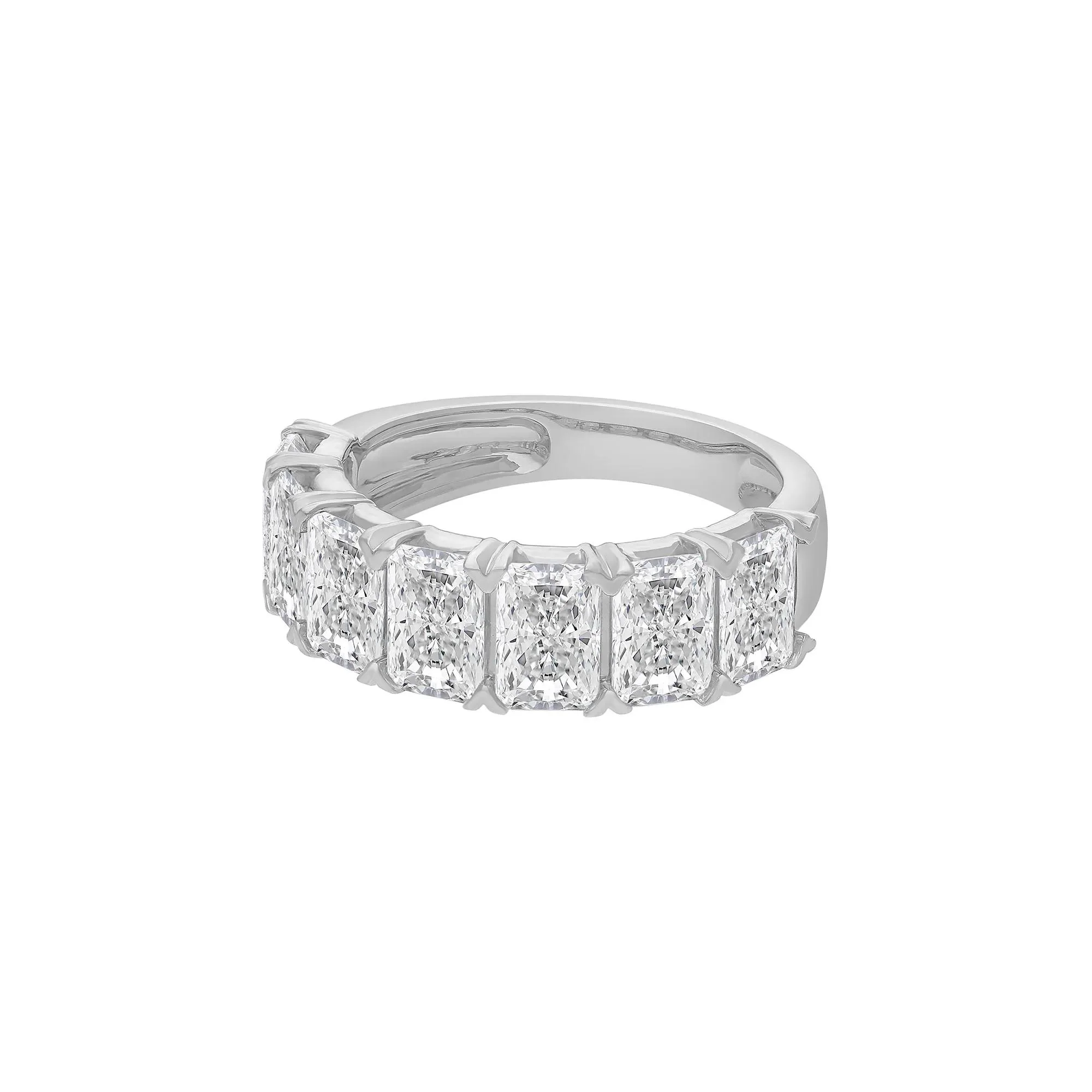 5 CT. Tw. Lab Grown Diamond Radiant Anniversary Band Ring 14K White Gold Size 8 - Image 4