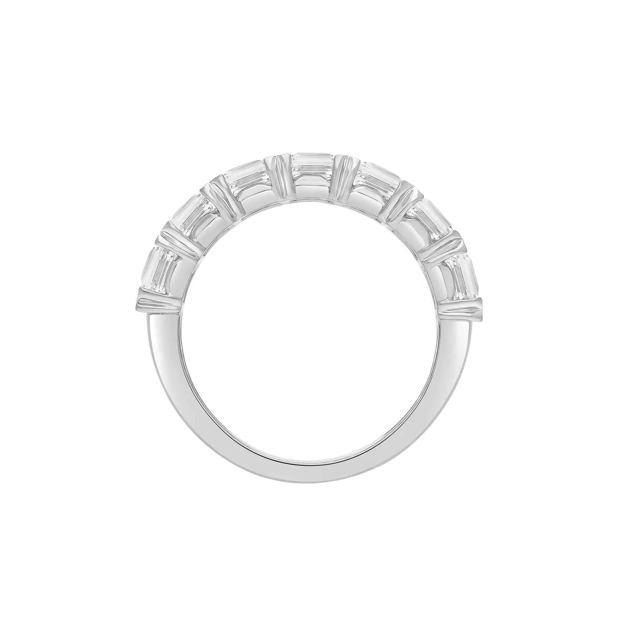 5 CT. Tw. Lab Grown Diamond Radiant Anniversary Band Ring 14K White Gold Size 9 - Image 2