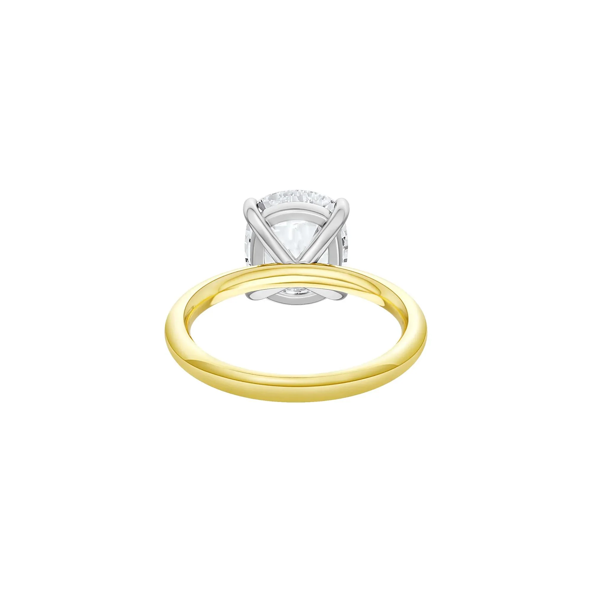 5 CT. Tw. Lab Grown Diamond Elongated Cushion-Cut Engagement Ring 14K Yellow and White Gold Size 12 2mm - Image 4