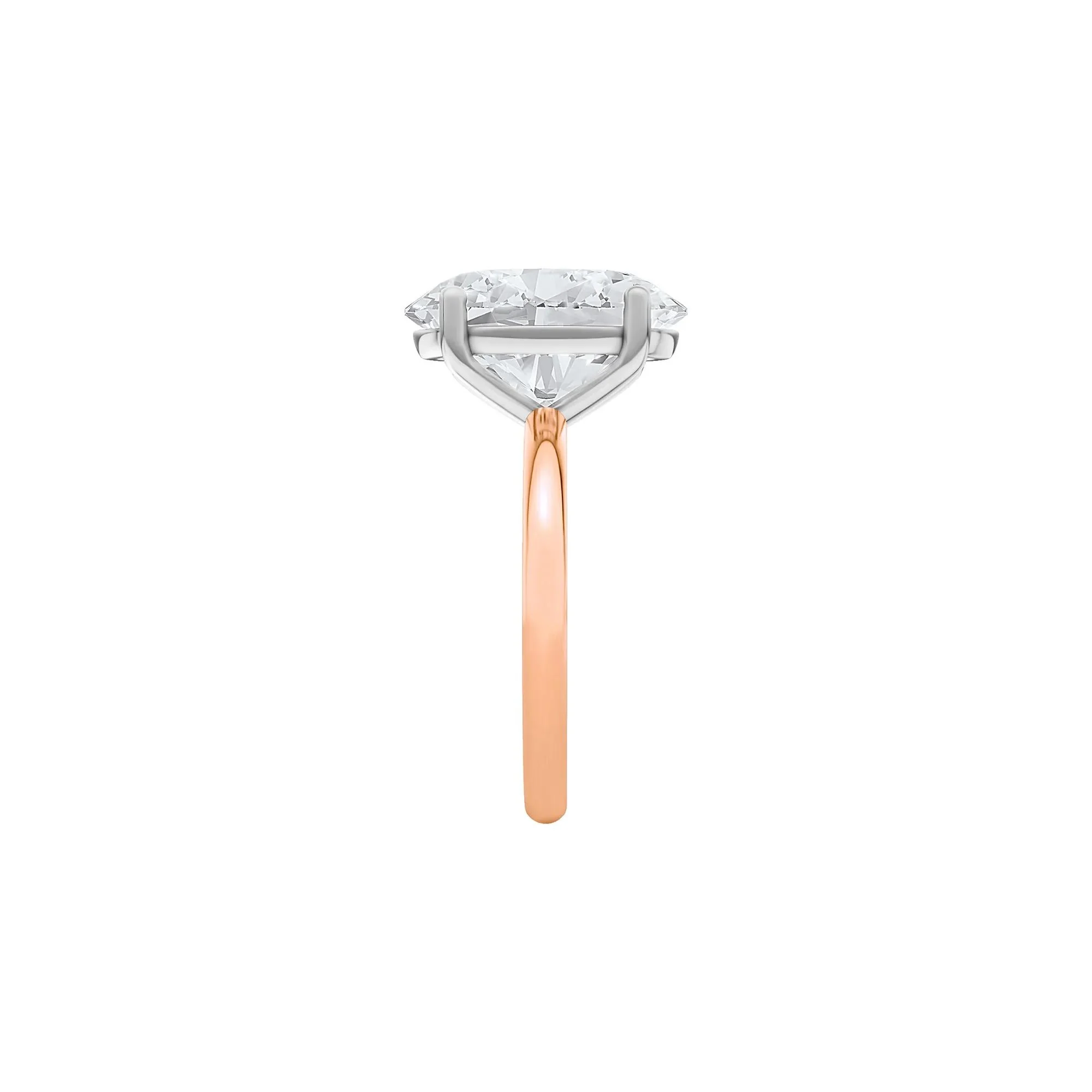 5 CT. Tw. Lab Grown Diamond Oval Solitaire Engagement Ring 14K Rose & White Gold Size 11 2mm - Image 3