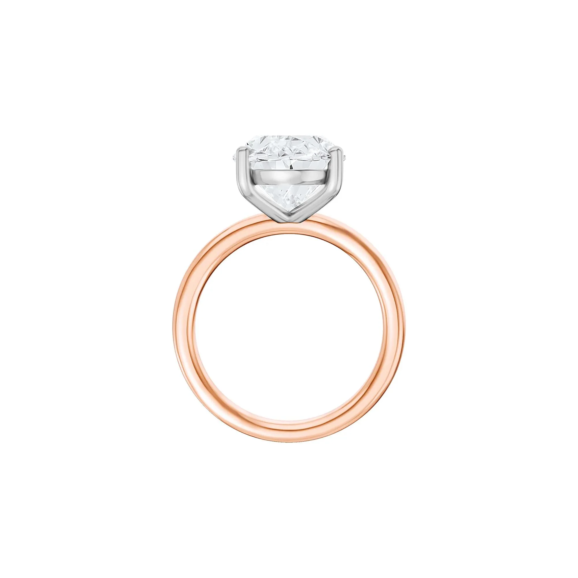 5 CT. Tw. Lab Grown Diamond Oval Solitaire Engagement Ring 14K Rose & White Gold Size 12 2mm - Image 2