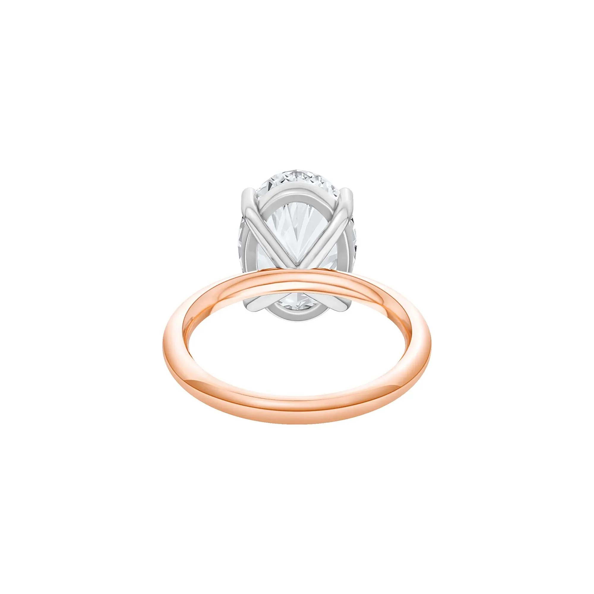 5 CT. Tw. Lab Grown Diamond Oval Solitaire Engagement Ring 14K Rose & White Gold Size 6 2mm - Image 4